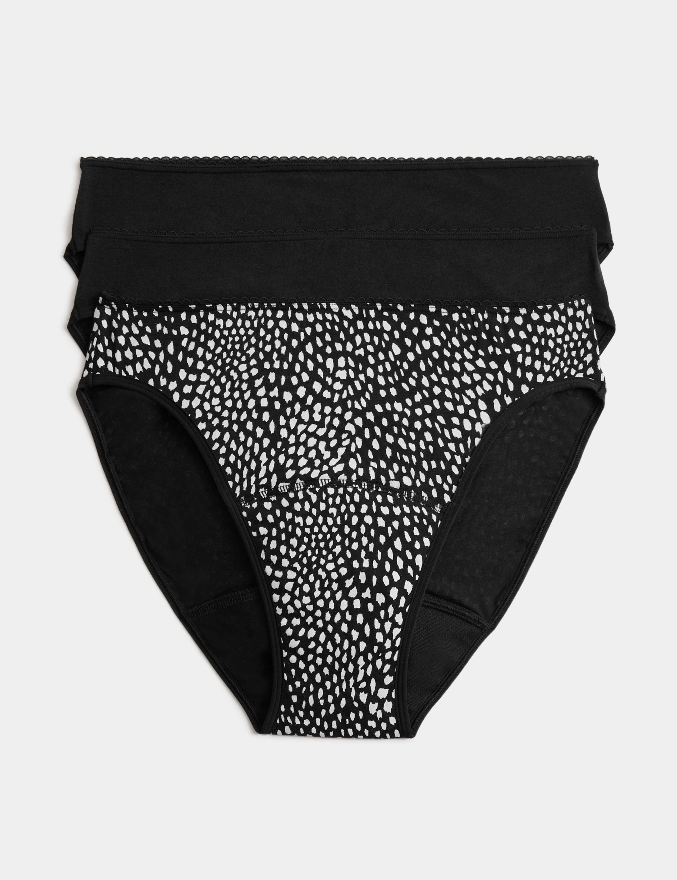 3 Pack Cotton Rich Period High Leg Knickers