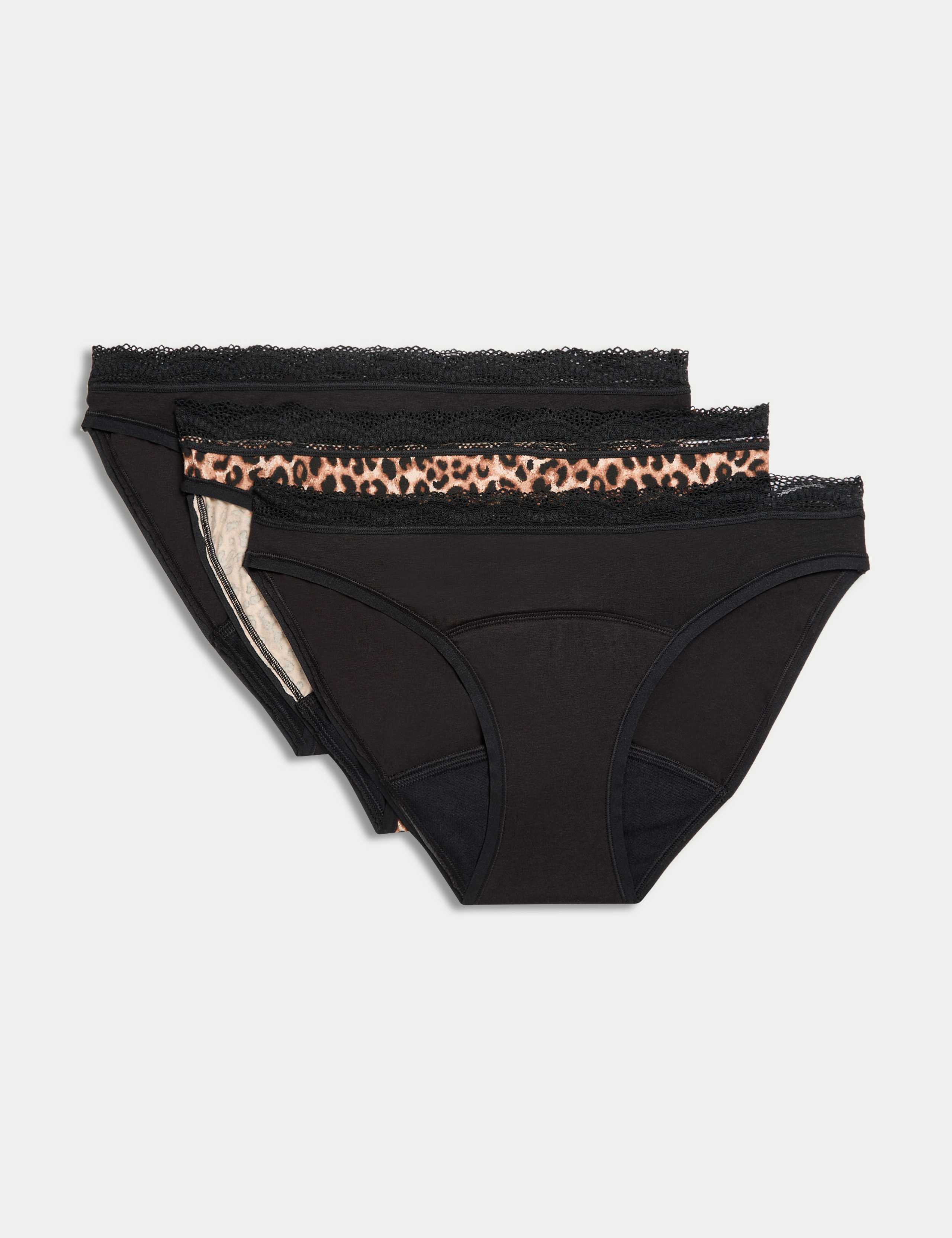 3pk Heavy Absorbency Period Bikini Knickers
