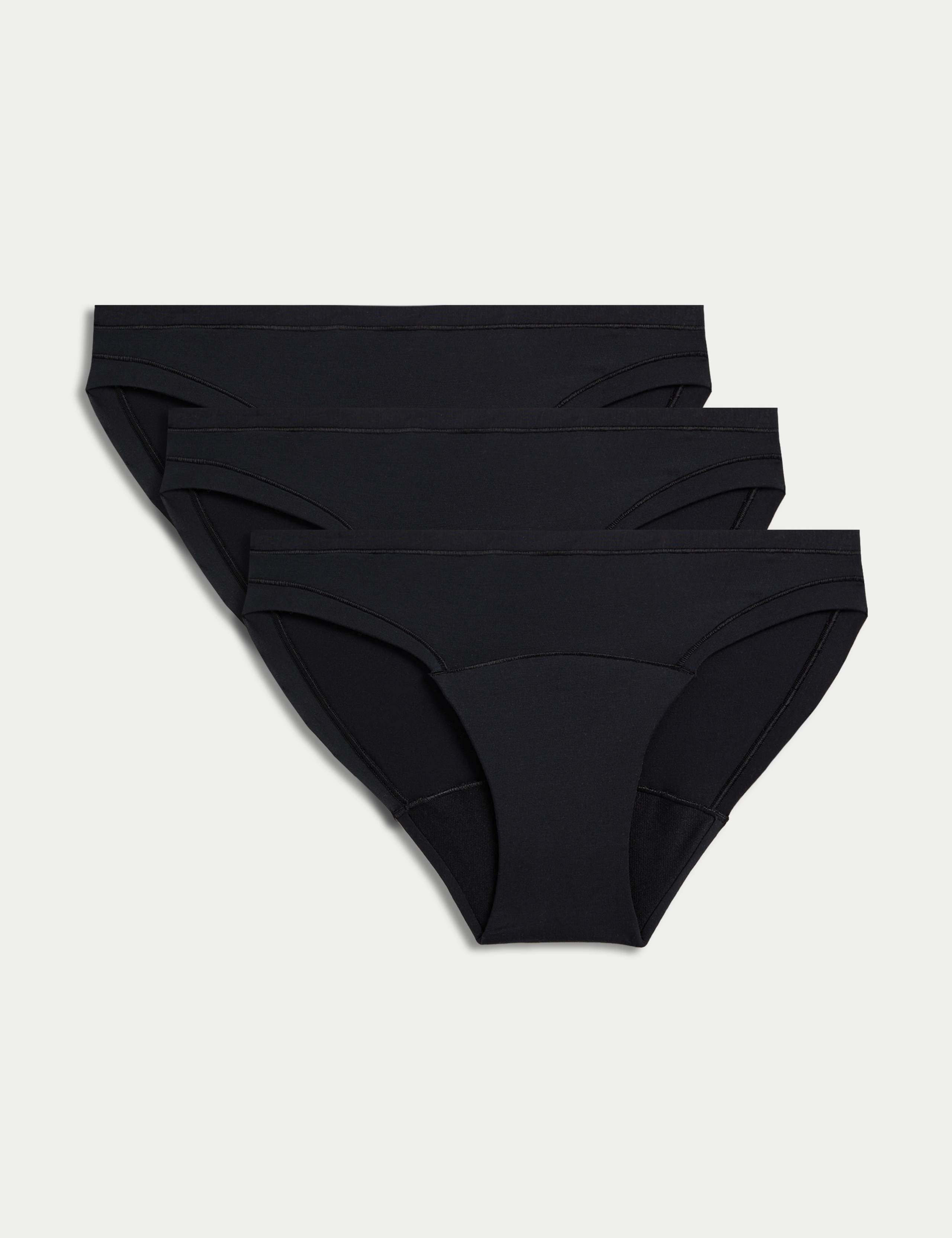 3pk Heavy Absorbency Modal Period Bikini Knickers