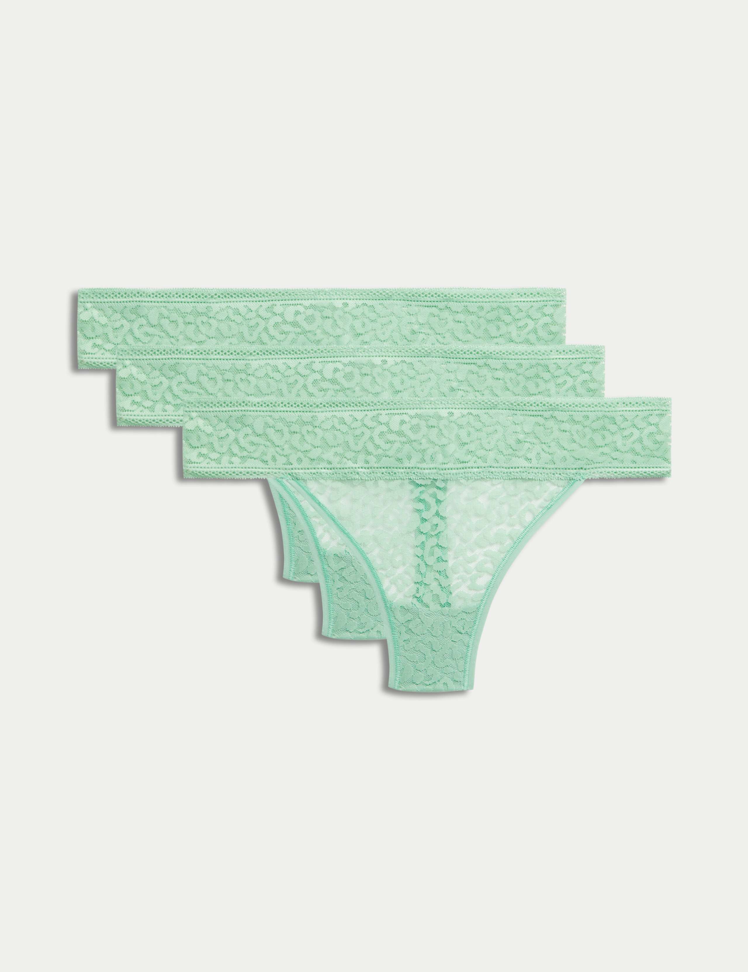 3pk Animal Lace Thongs