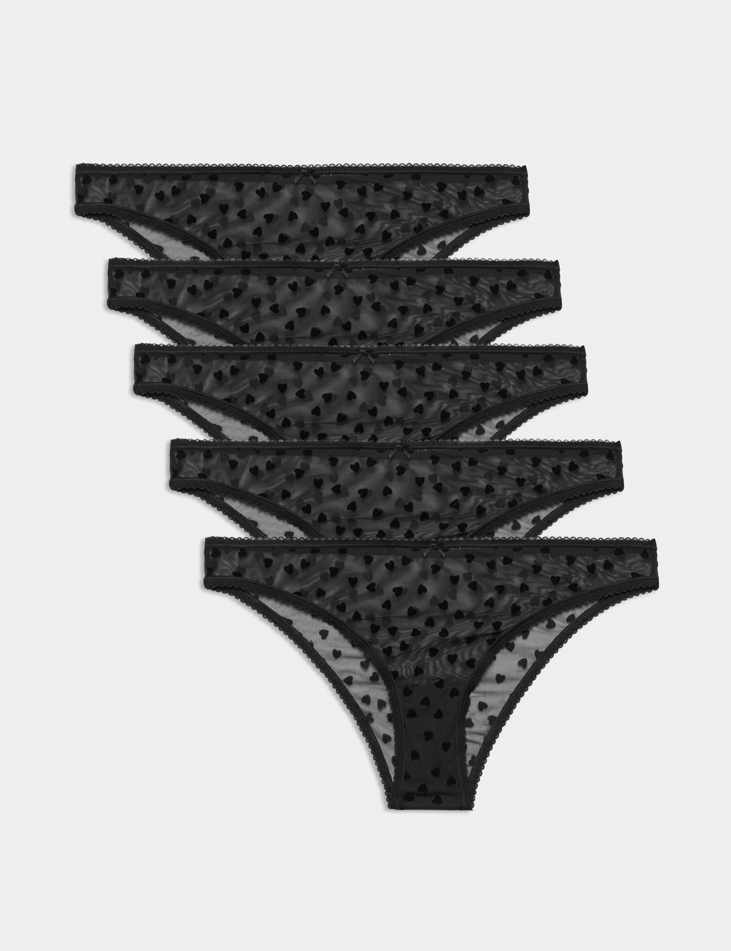 5 Pack Heart Flock Briefs