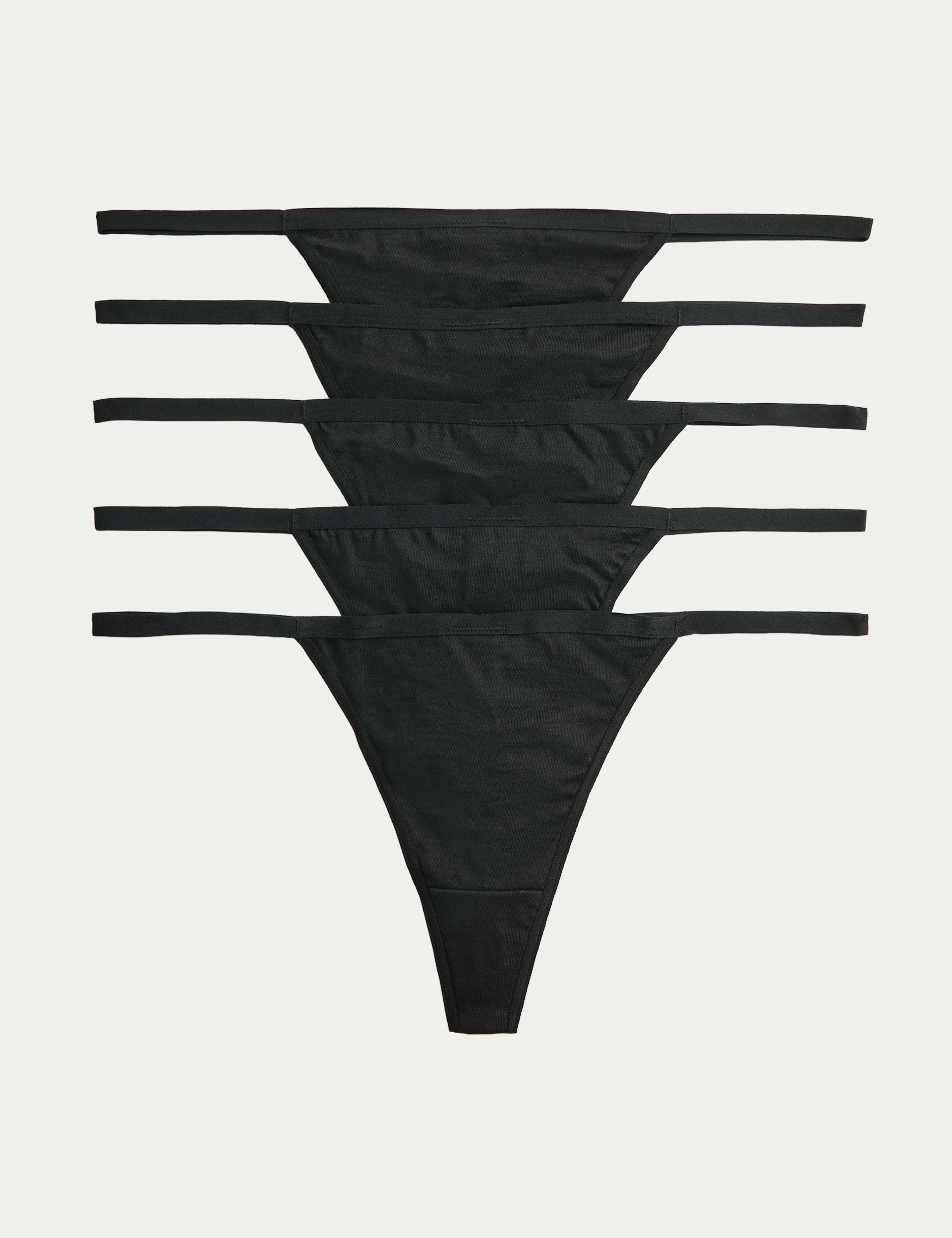 5 Pack Pure Cotton G-String Thongs