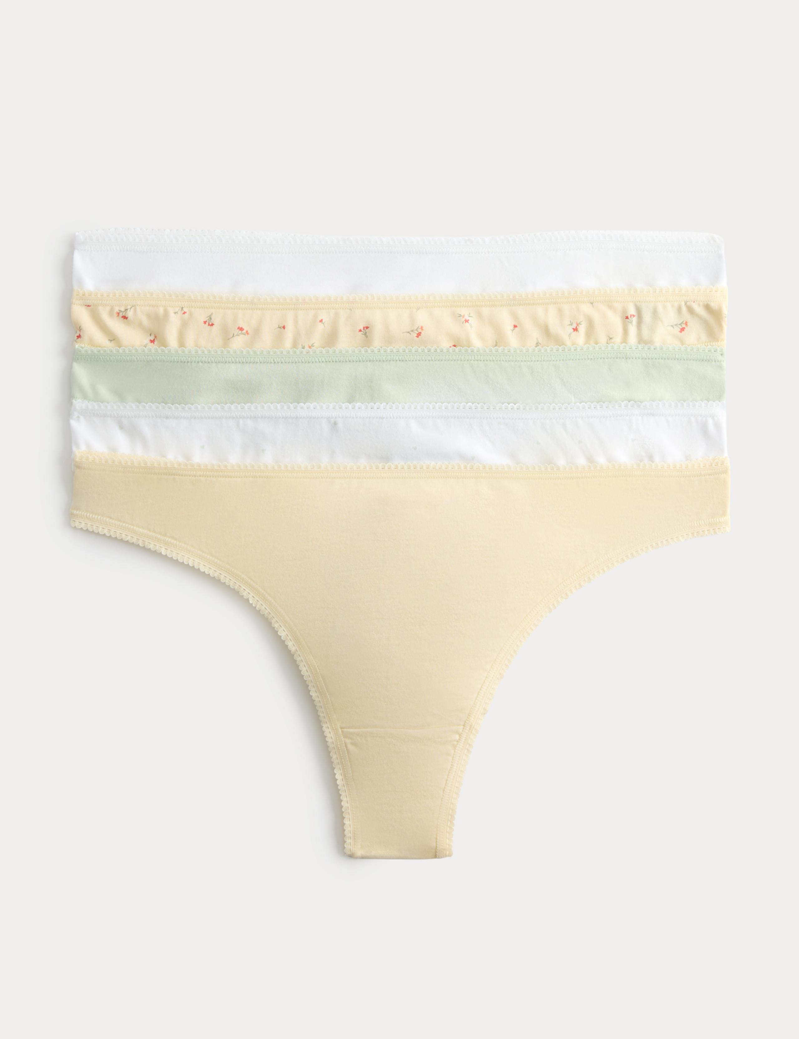 5pk Pure Cotton Thongs