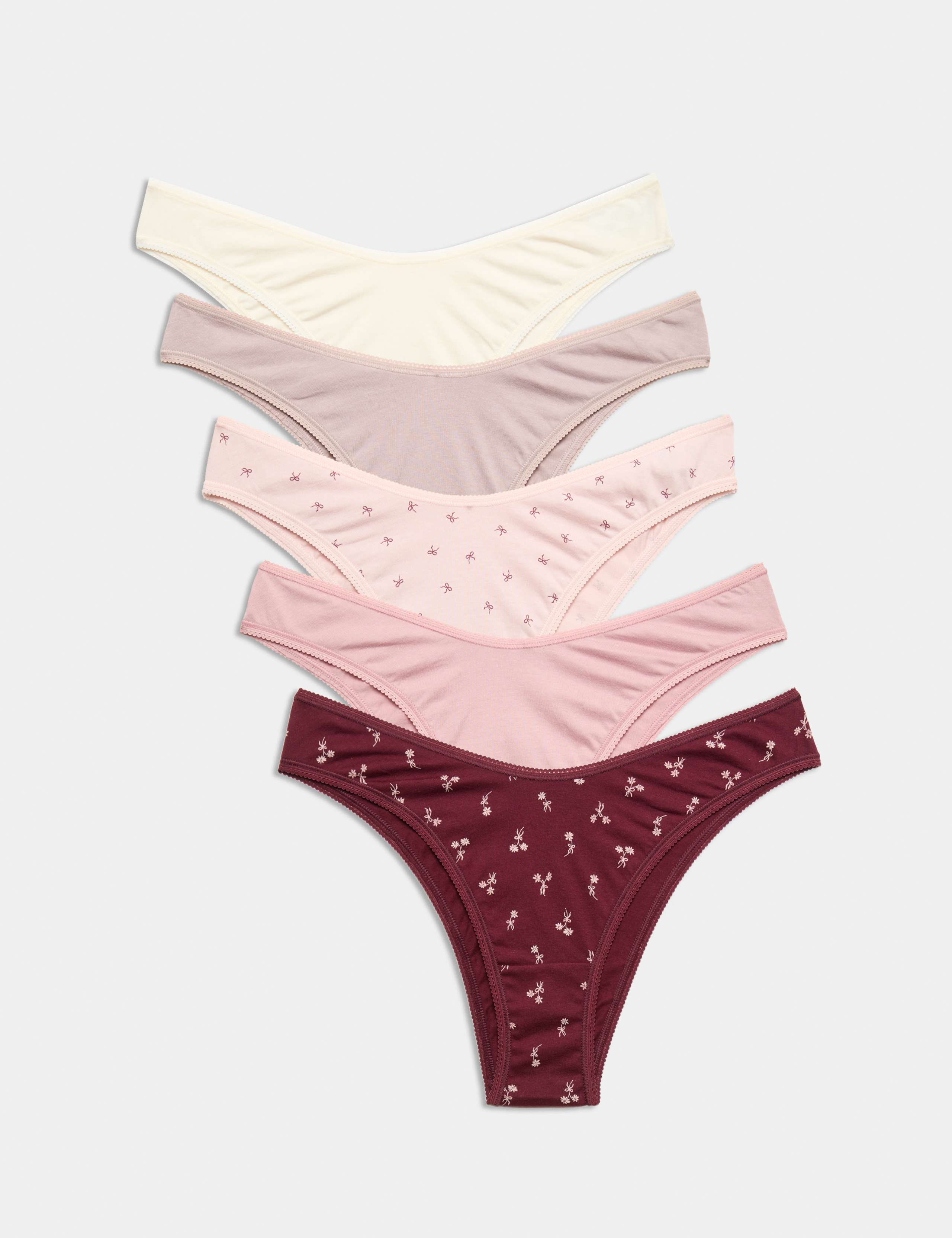 5 Pack Pure Cotton Low Rise Miami Knickers