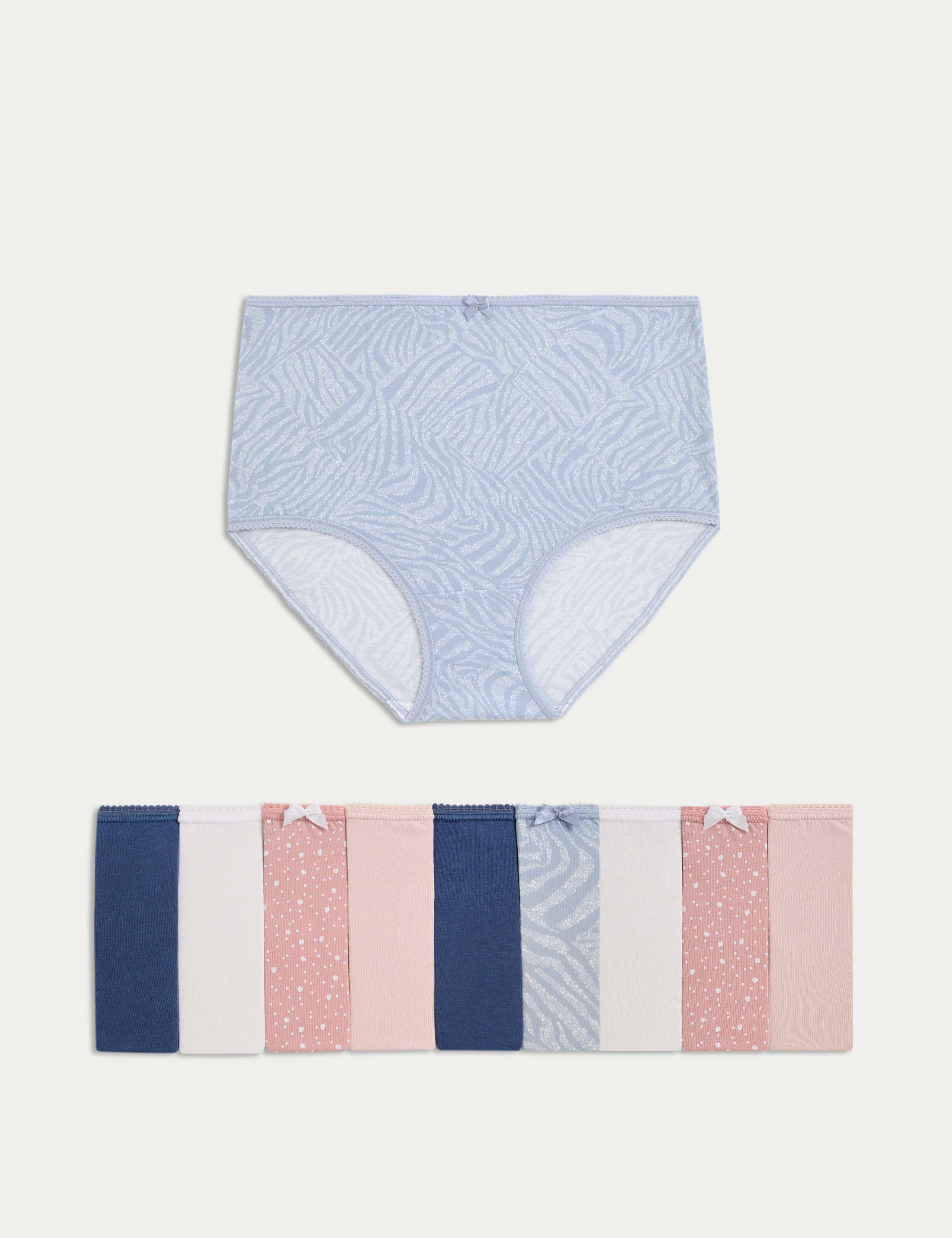 10pk Cotton Lycra® Full Brief Knickers