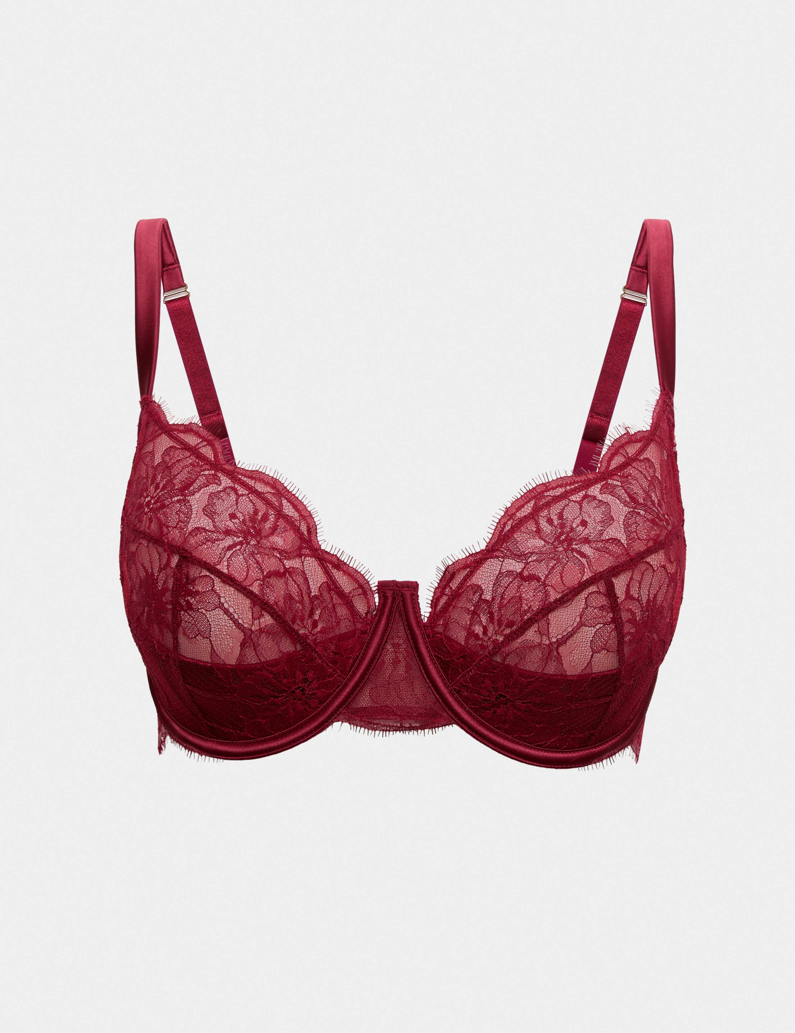 Belle Lace Quarter-Cup Balcony Bra Set F-H 1 of 6
