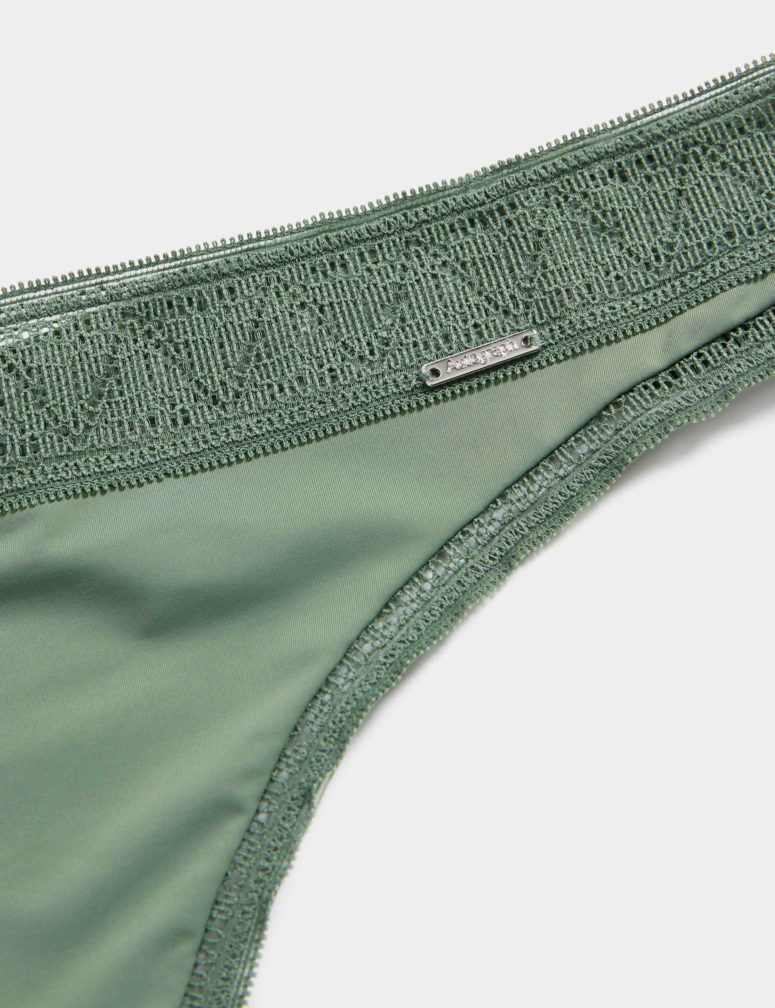 Boston Microfibre Lace Trim Wired PlungeBra Set A-E 5 of 6