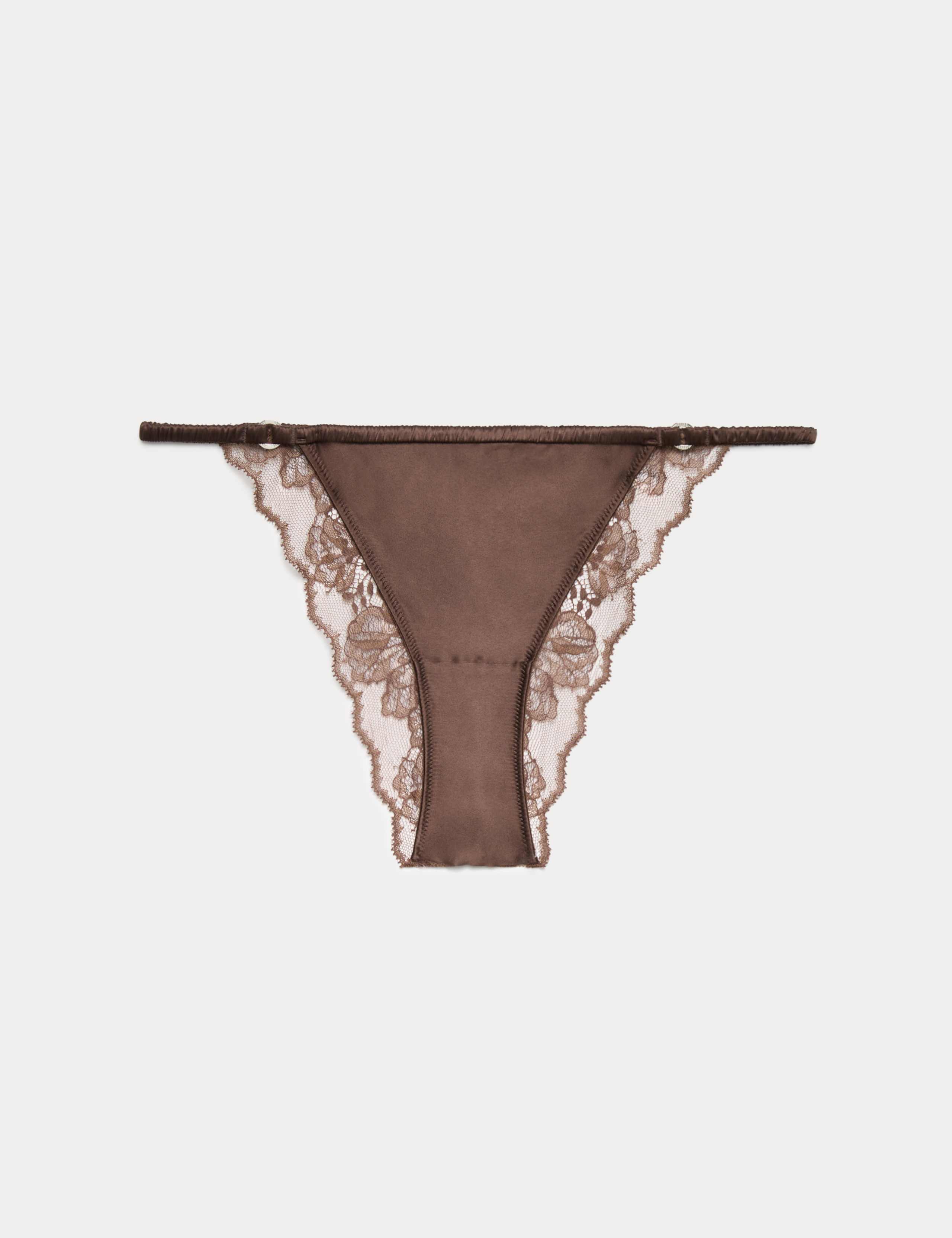 Savannah Satin & Lace Triangle Bralette Set 2 of 6