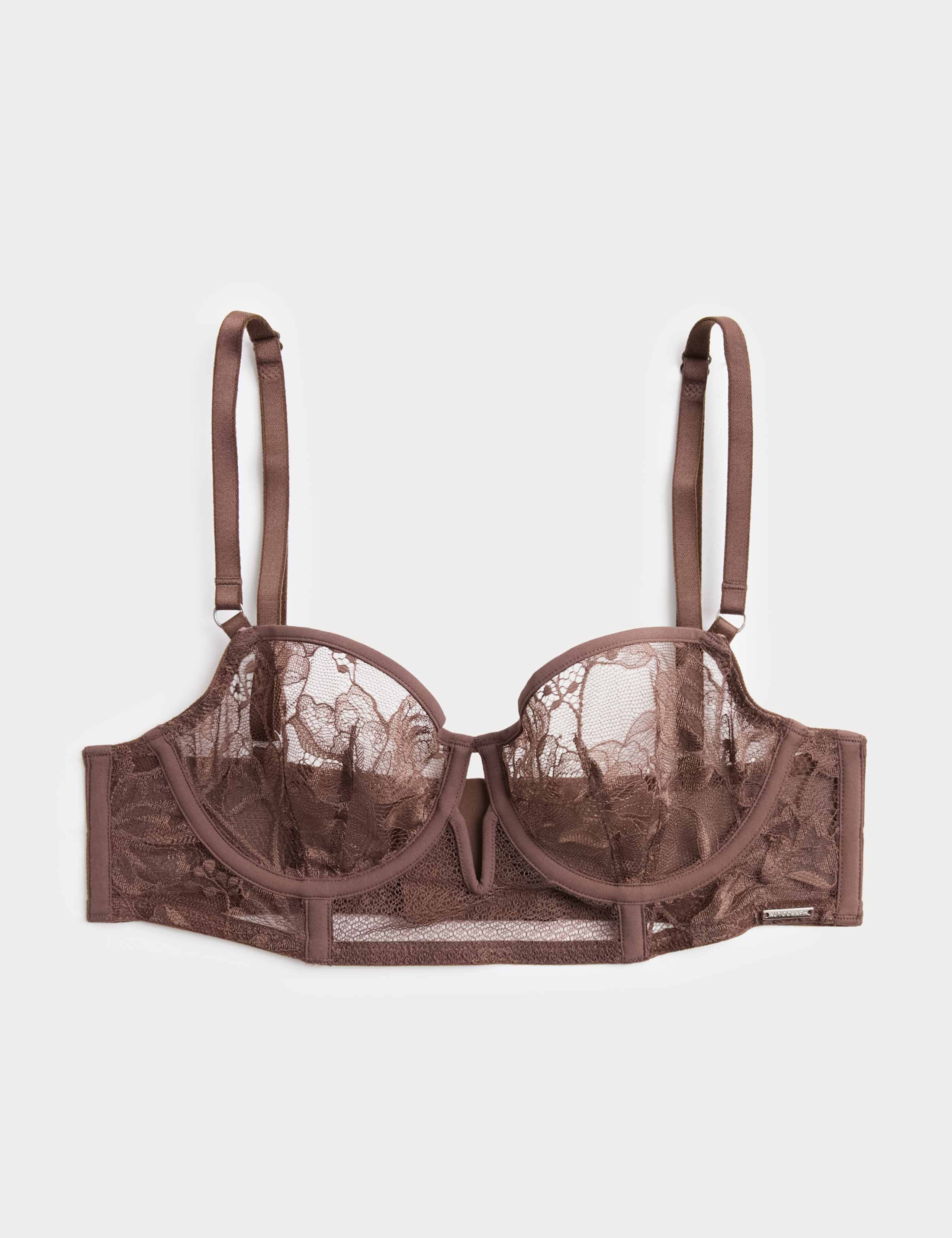 Savannah Lace Wired Longline Balcony Bra (A-E)