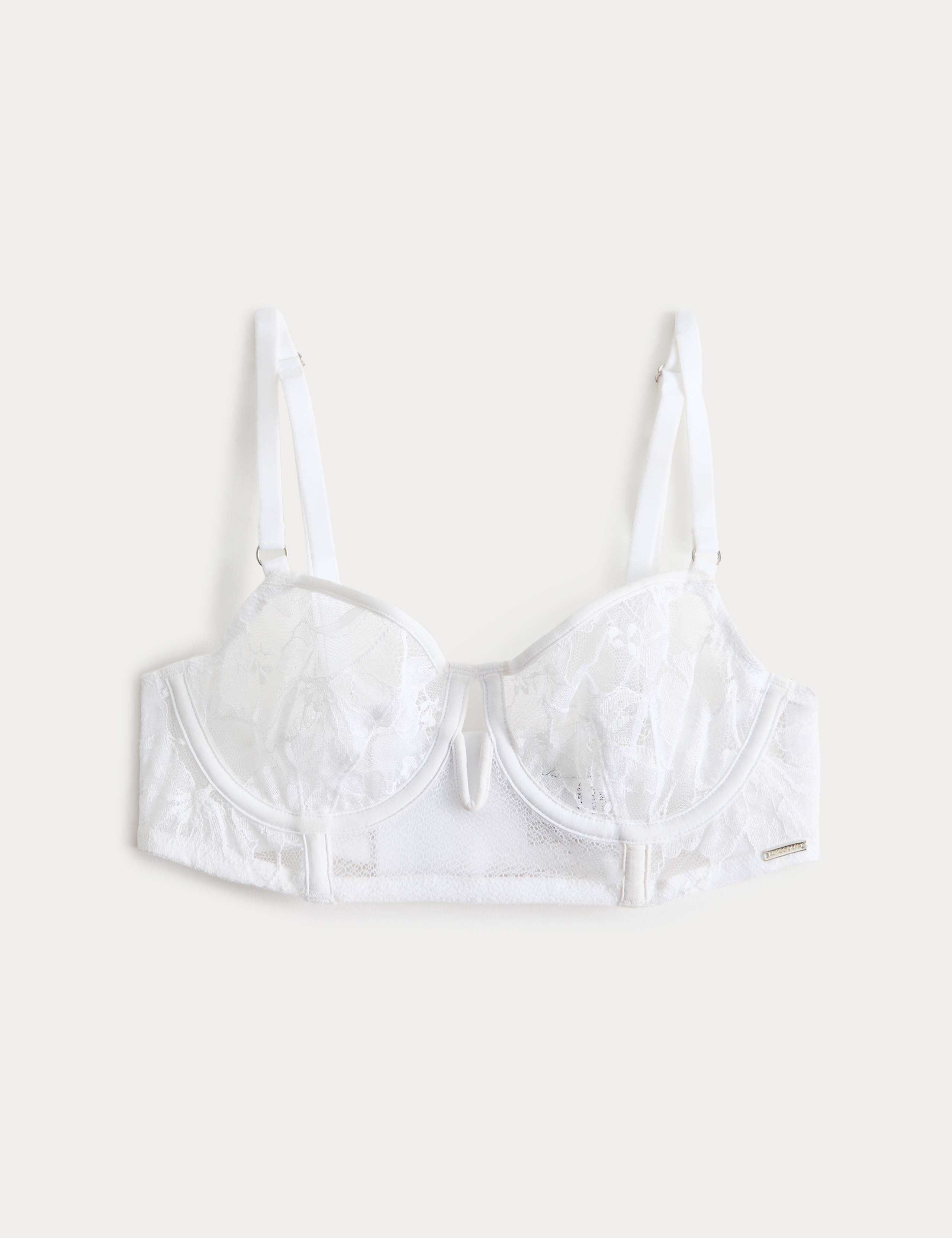 Savannah Lace Wired Longline Balcony Bra Set A-E 1 of 6