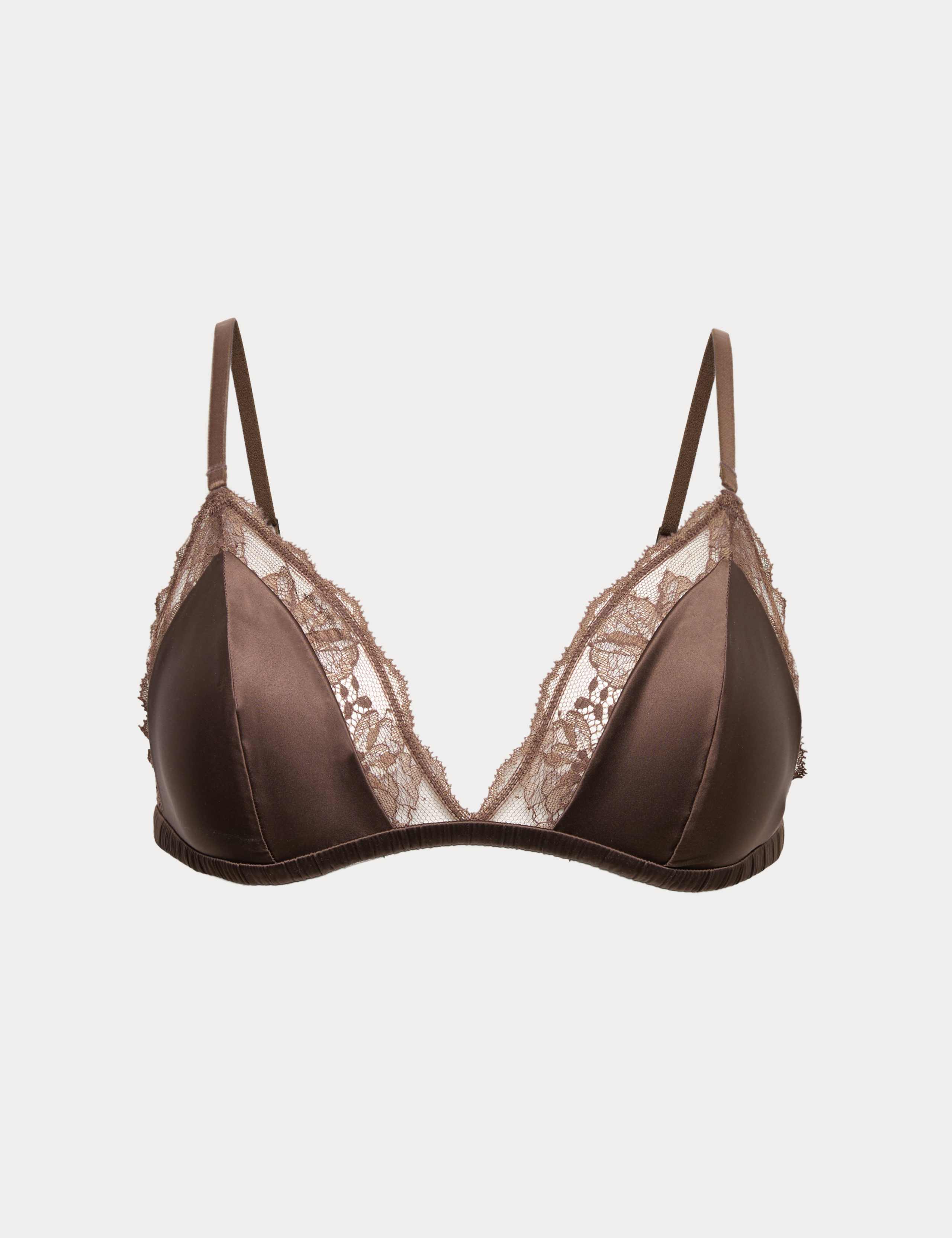 Savannah Satin & Lace Triangle Bralette Set 1 of 6