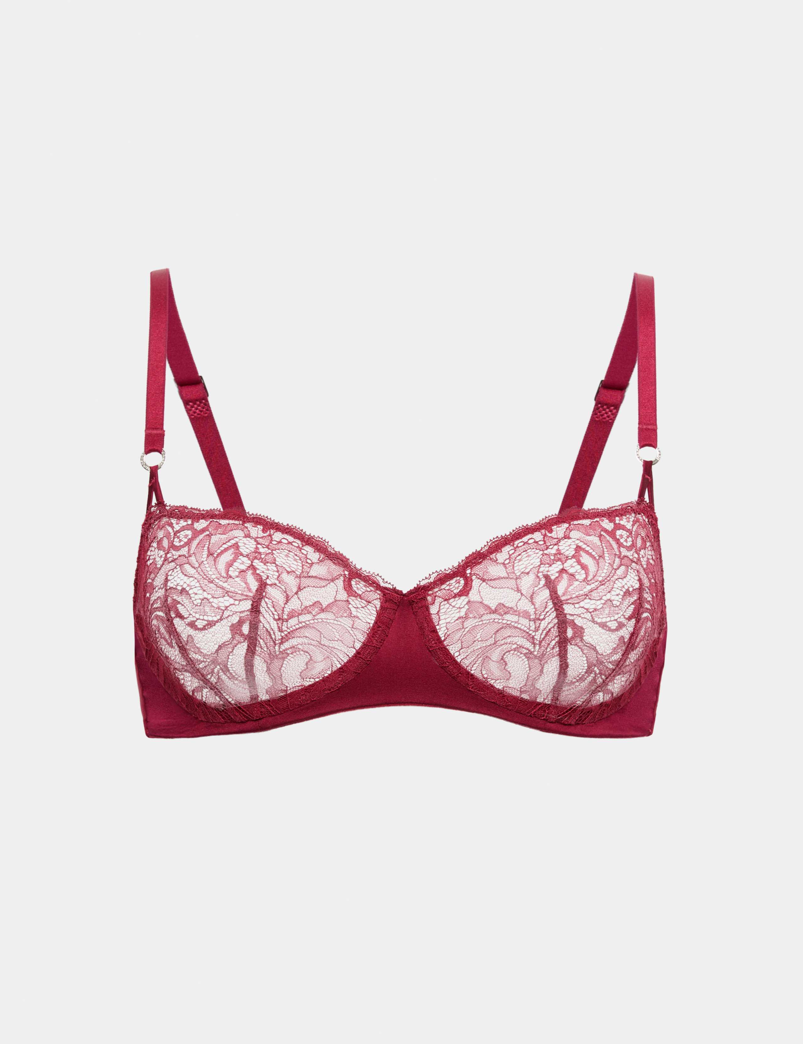 Lace with Silk Wired Balcony Bra (A-E)