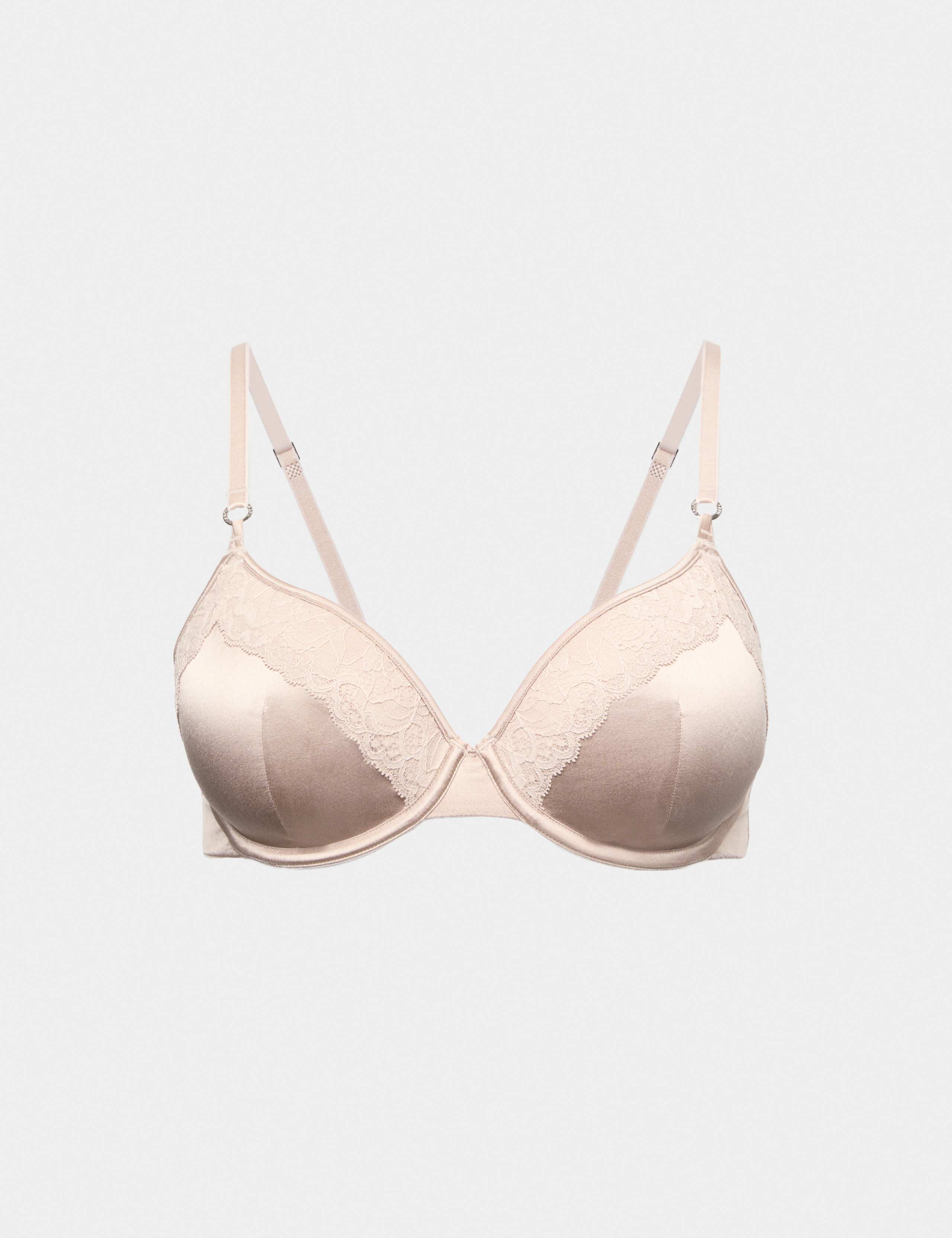 Silk & Lace Wired Demi Cup Bra Set A-E 1 of 6