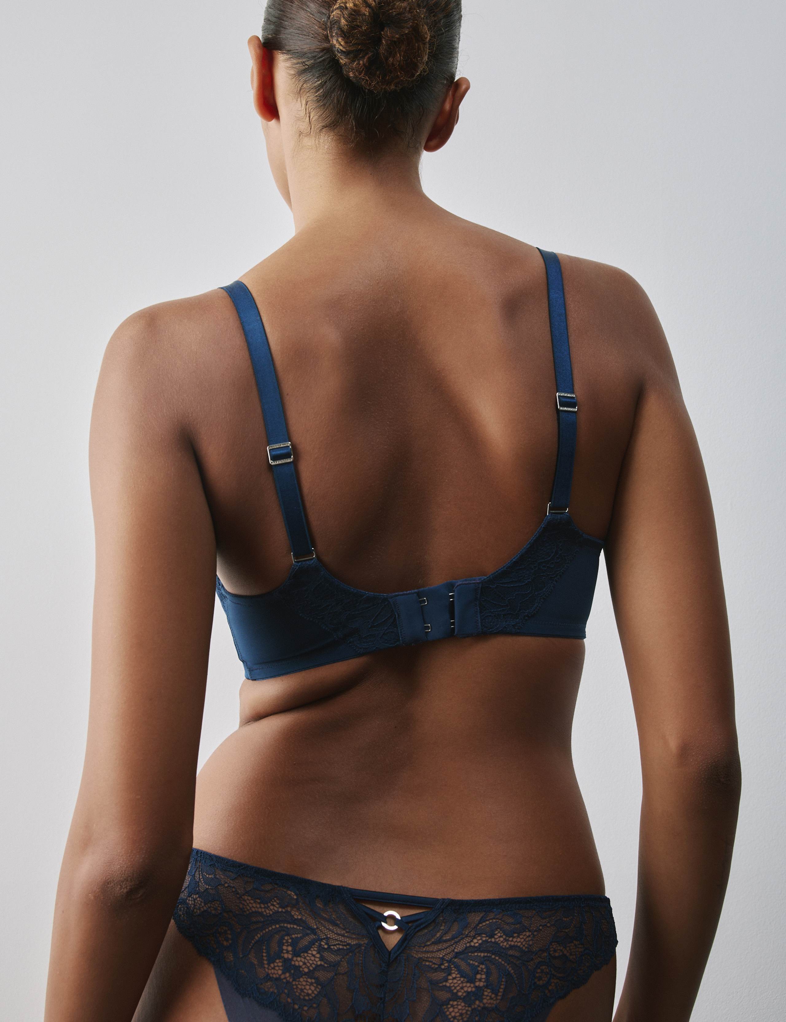 Lace with Silk Wired Balcony Bra Set F-H 6 of 6