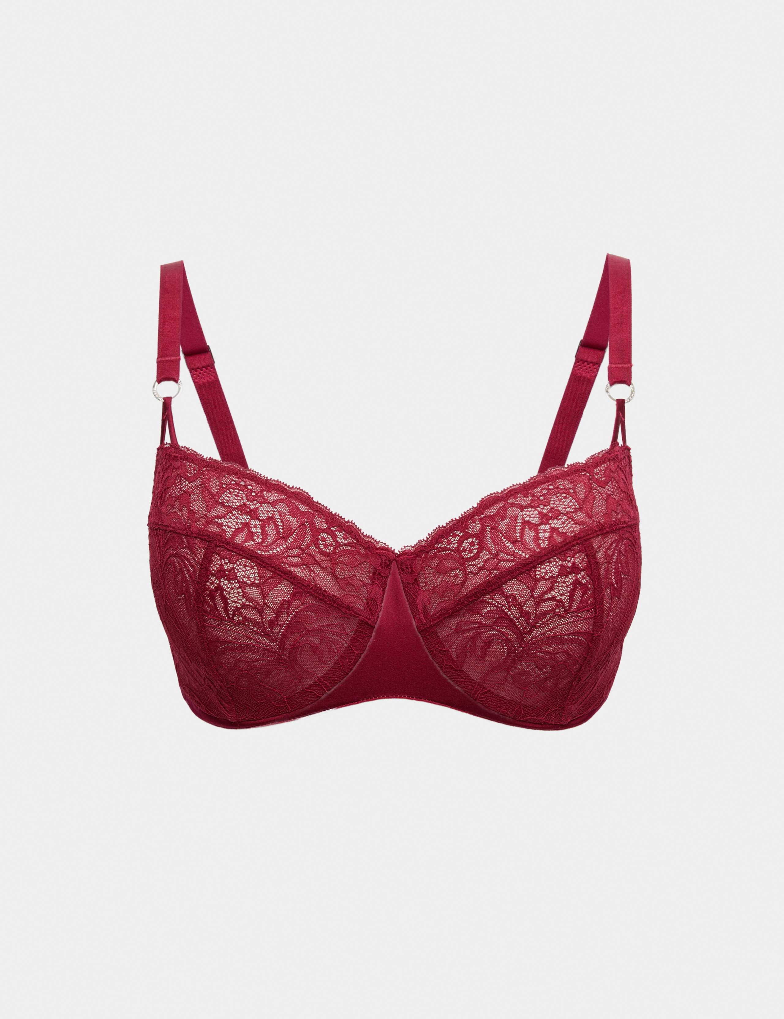 Lace with Silk Wired Balcony Bra F-H