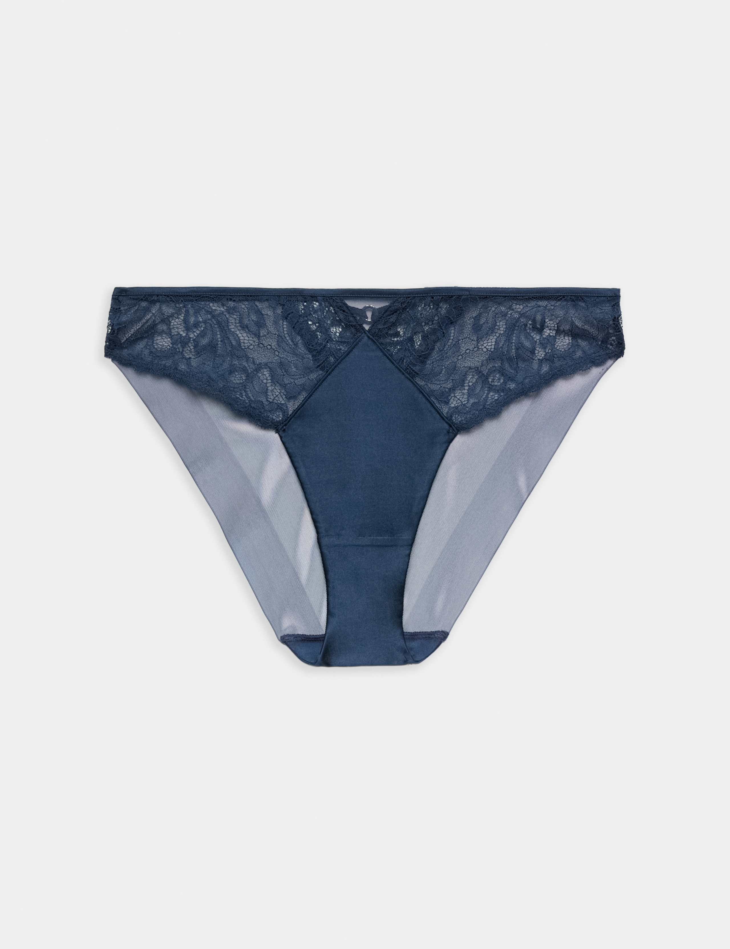 Lace with Silk Wired Balcony Bra Set F-H 2 of 6