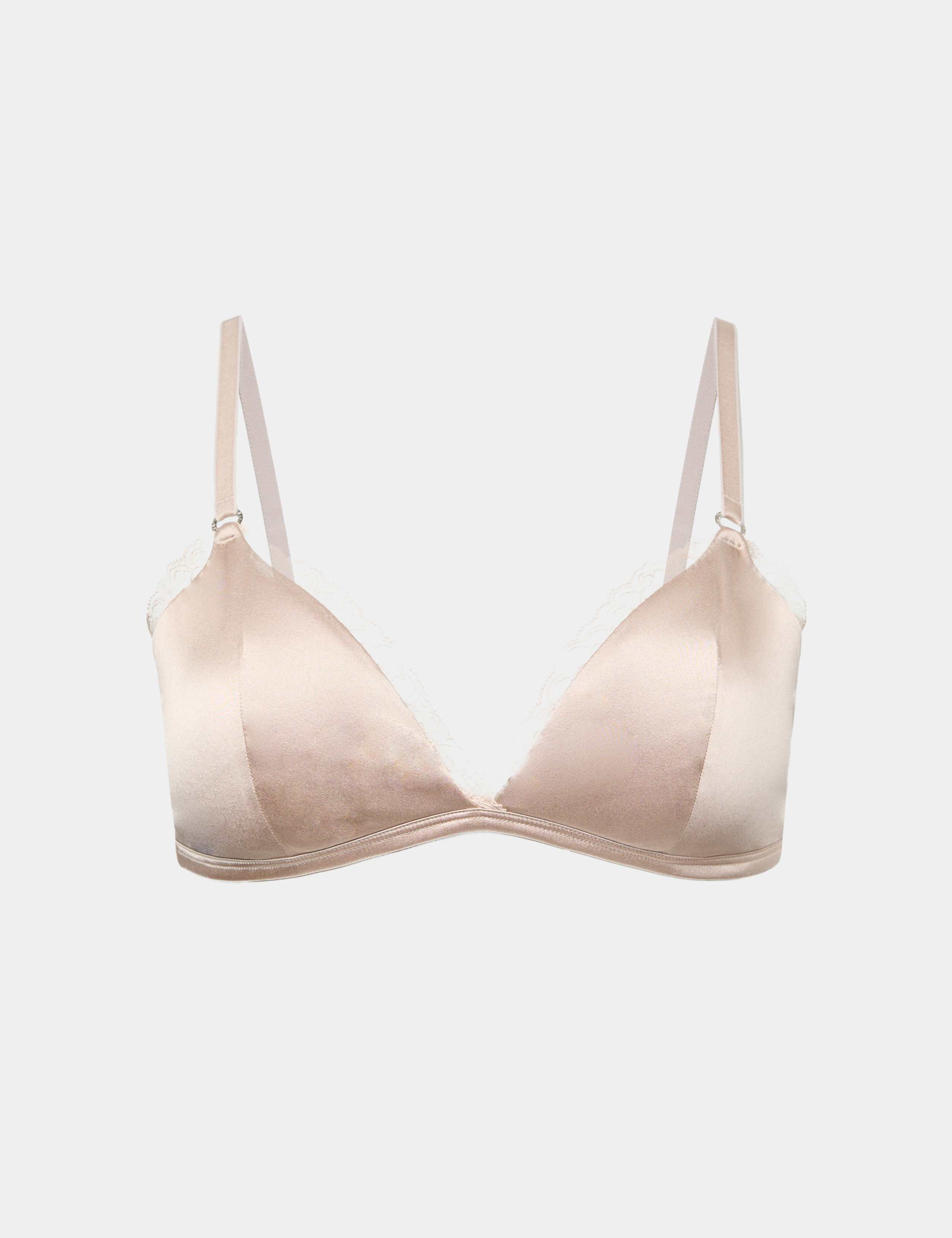 Silk & Lace Non Wired Bralette Bra Set A-E 1 of 6