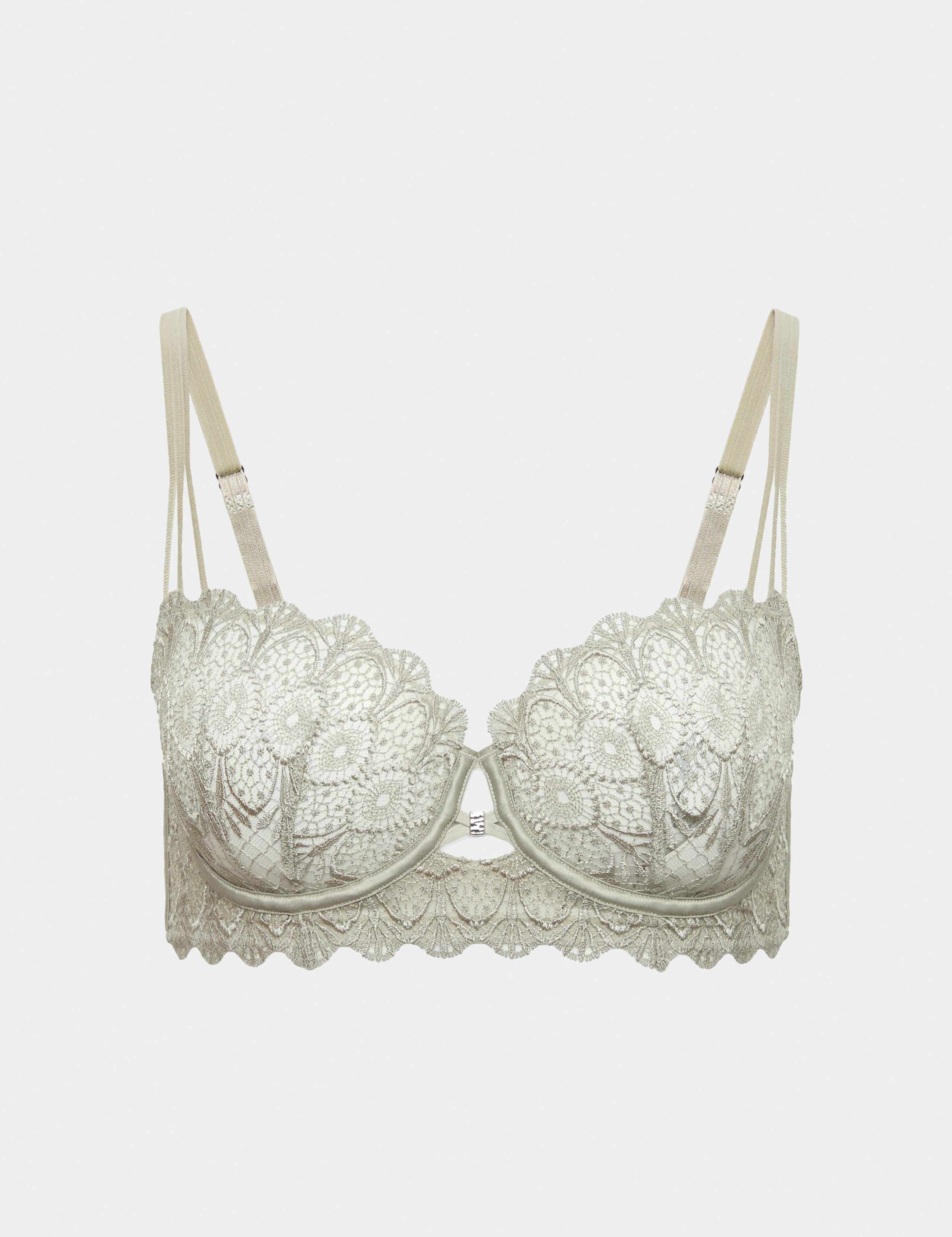 Milan Embroidered Lace Wired Balcony Bra Set 1 of 6