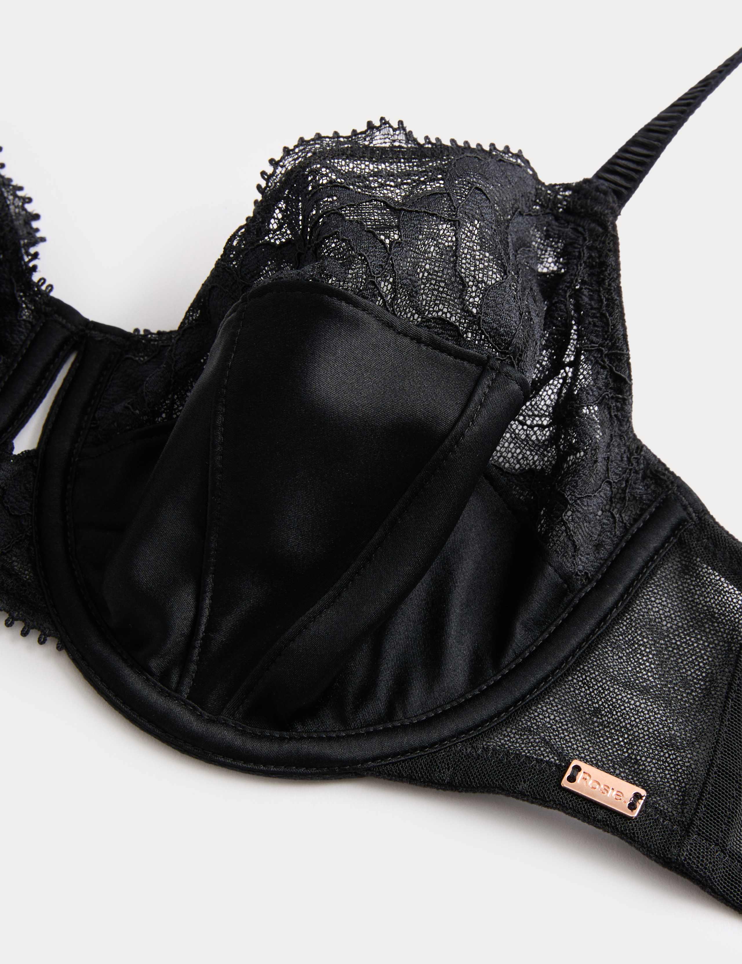 Silk & Lace Wired Balcony Bra Set 4 of 6