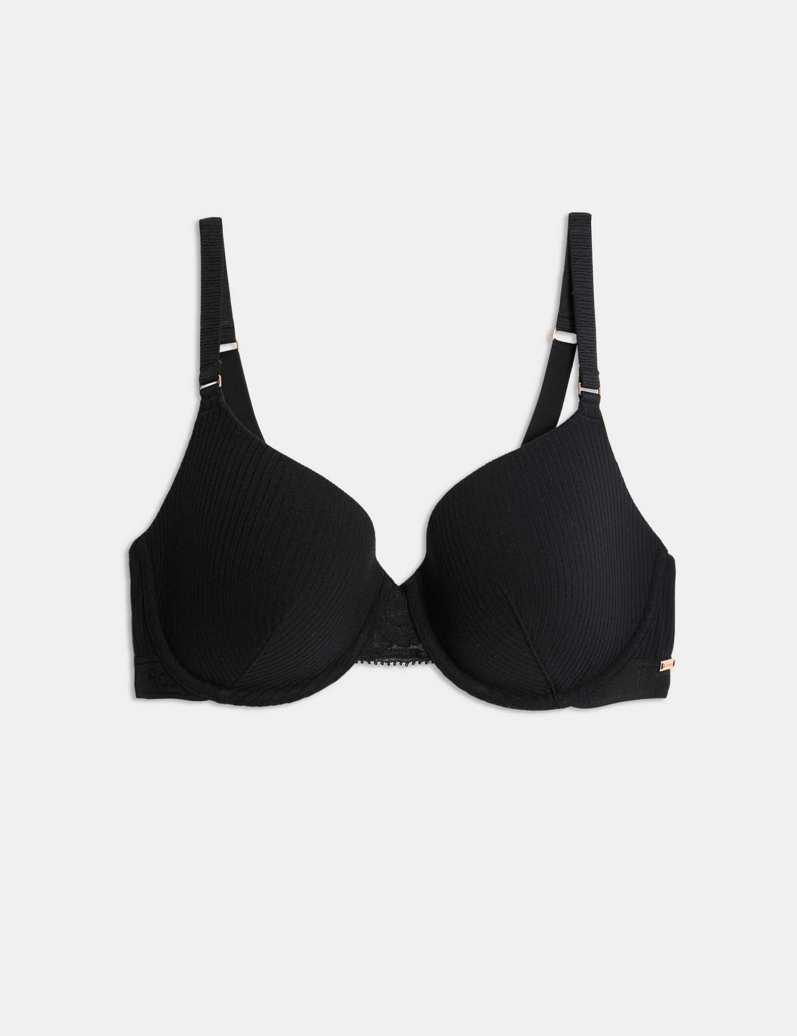 Rib & Lace Wired Full Cup Lounge Bra Set A-E 1 of 6