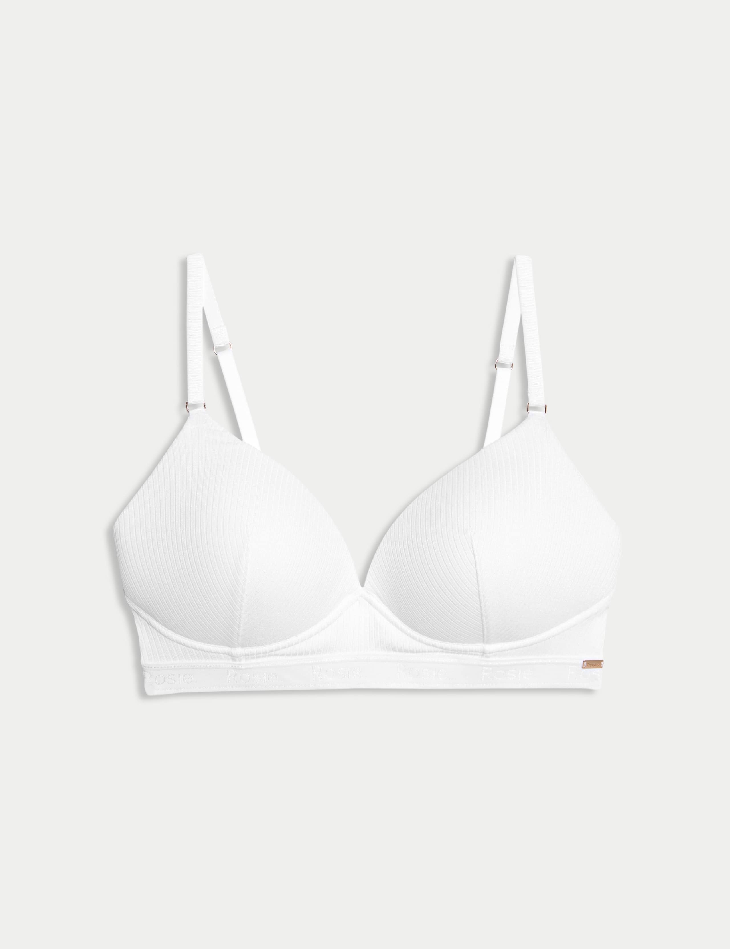 Lounge Rib & Lace Non Wired Plunge Bra (A-E)