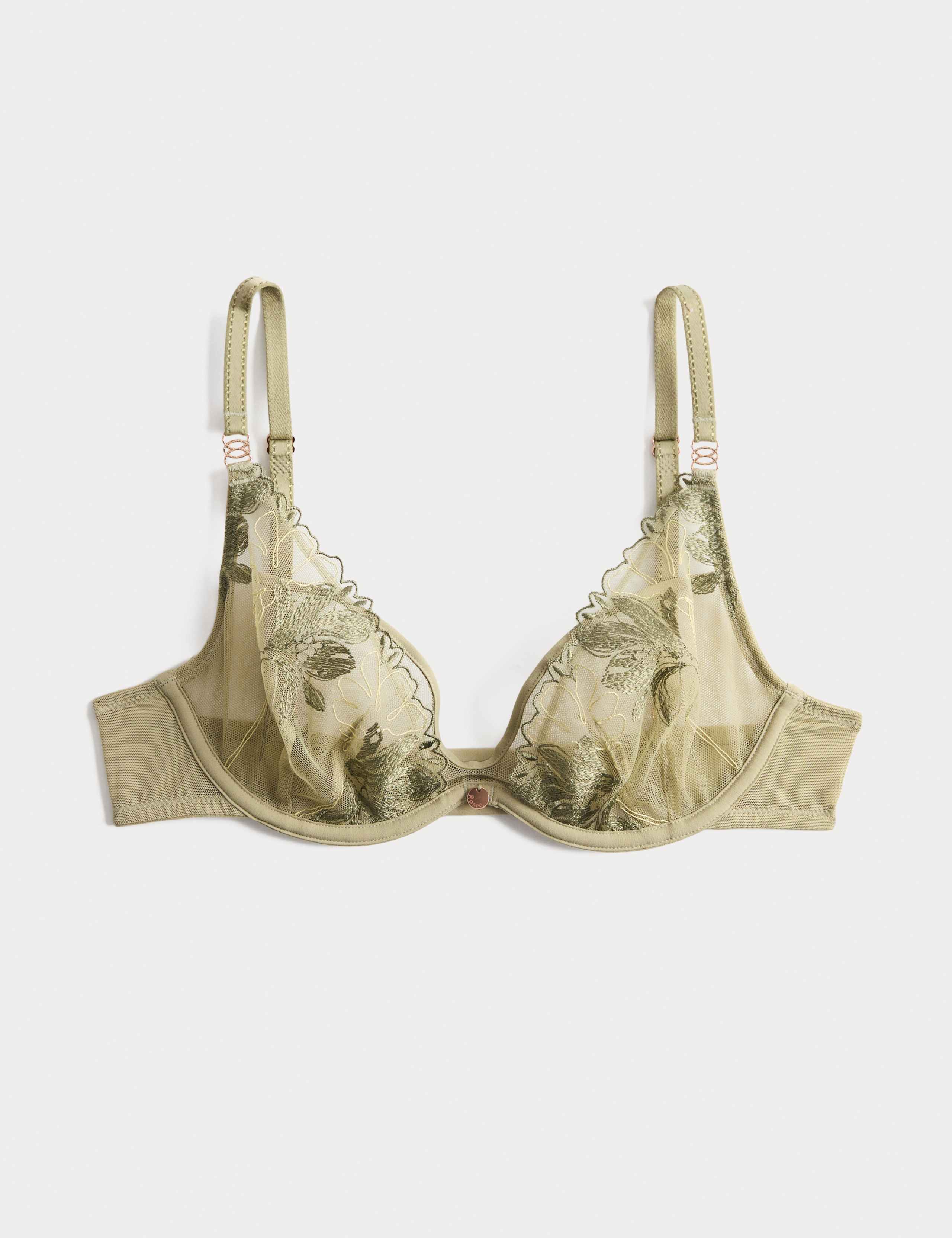Ianthe Embroidery Wired Plunge Bra (A-E)