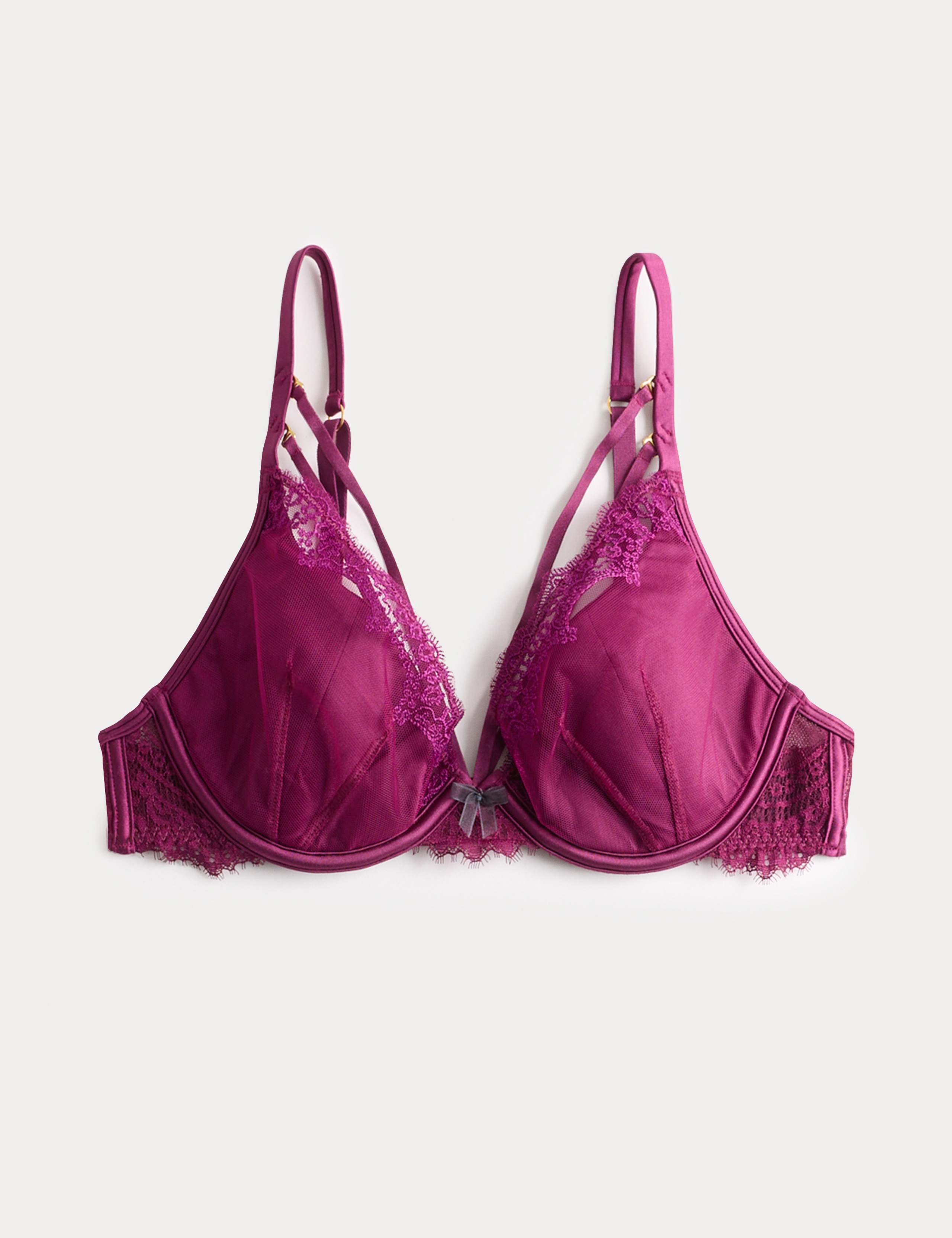 Magda Embroidered Wired Plunge Bra (A-E)