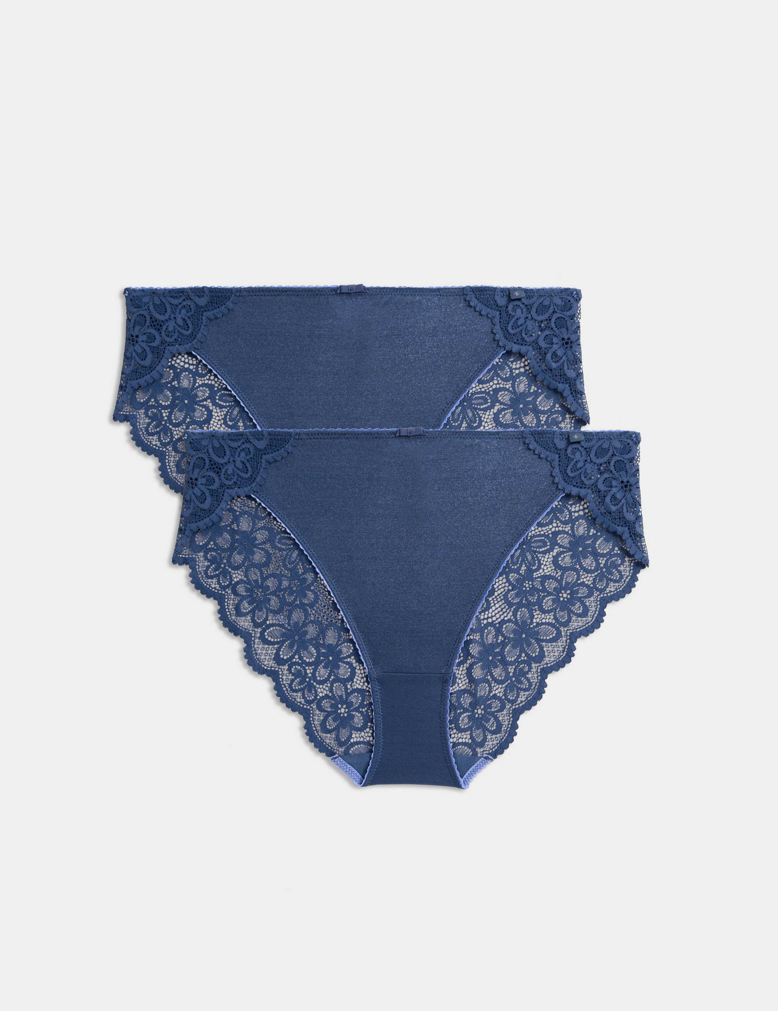 2pk Hanna Glossie High Leg Knickers