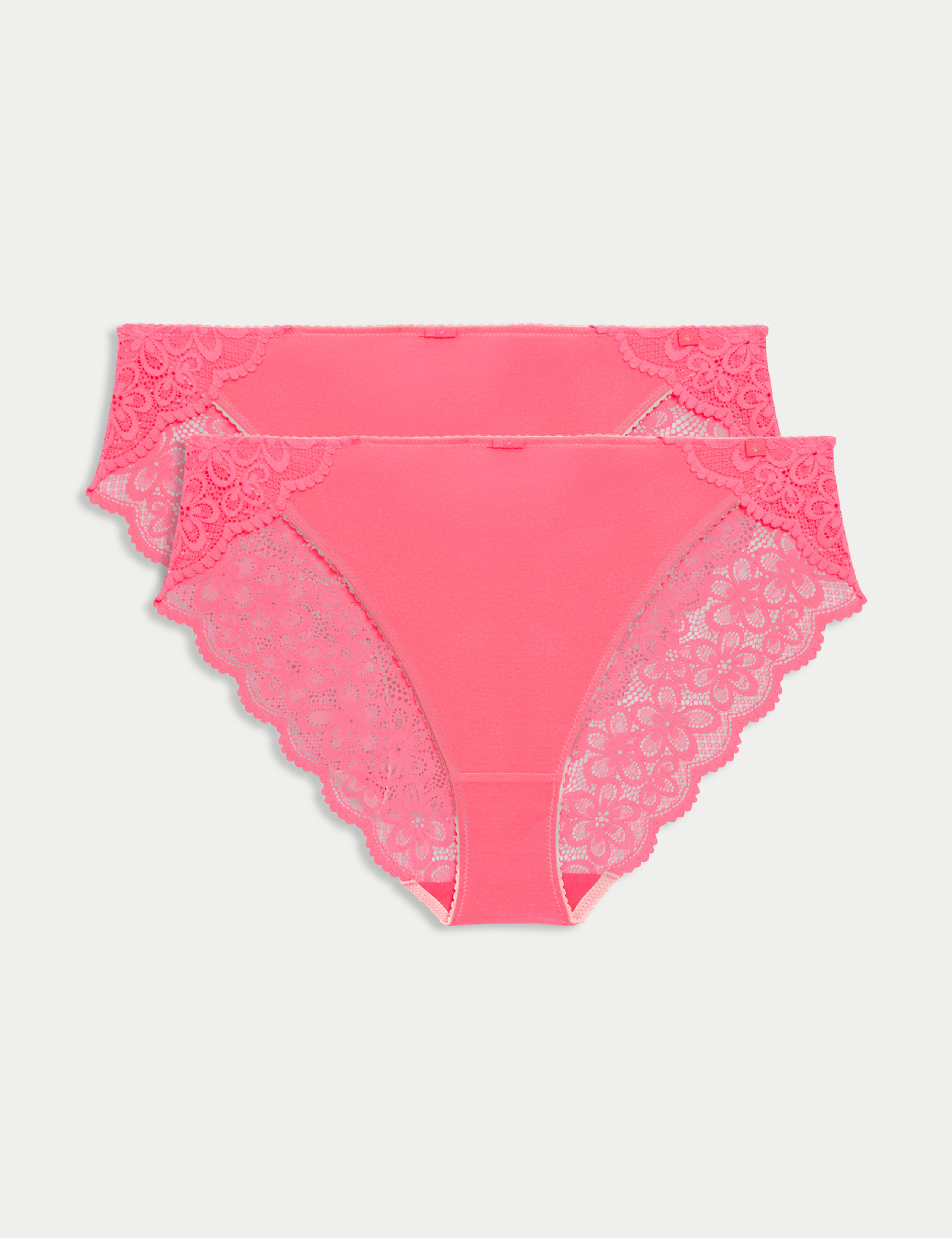 2pk Hanna Glossie High Leg Knickers