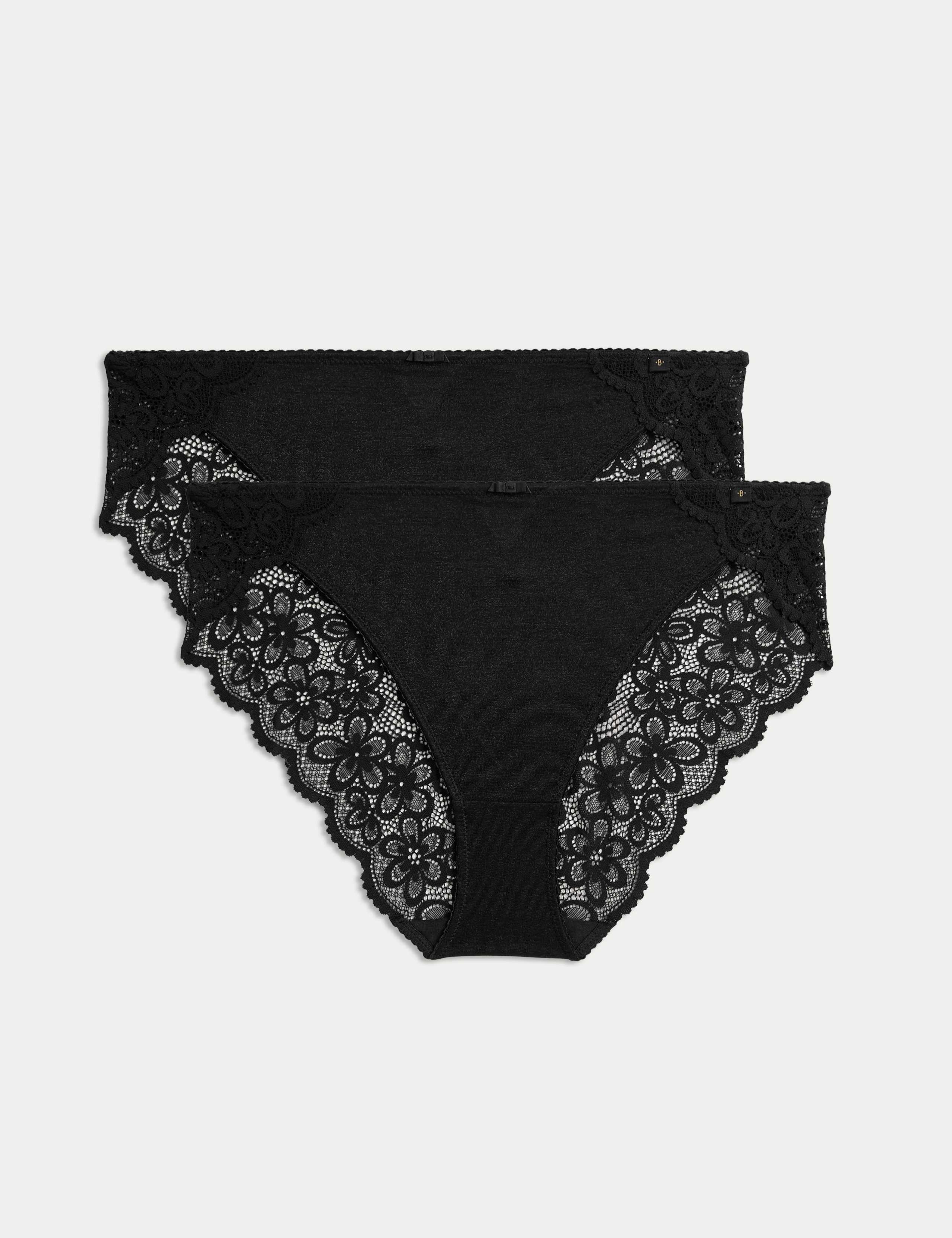 2pk Hanna Glossie High Leg Knickers