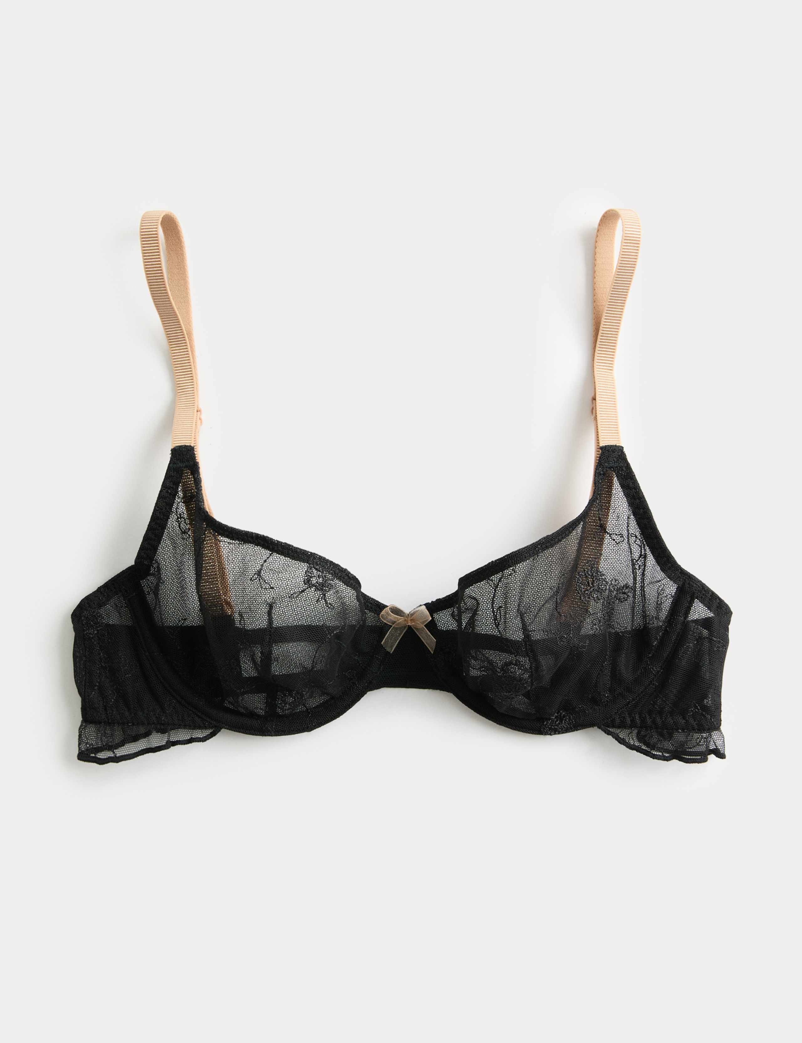 Helena Embroidery Wired Demi Cup Bra (A-E)