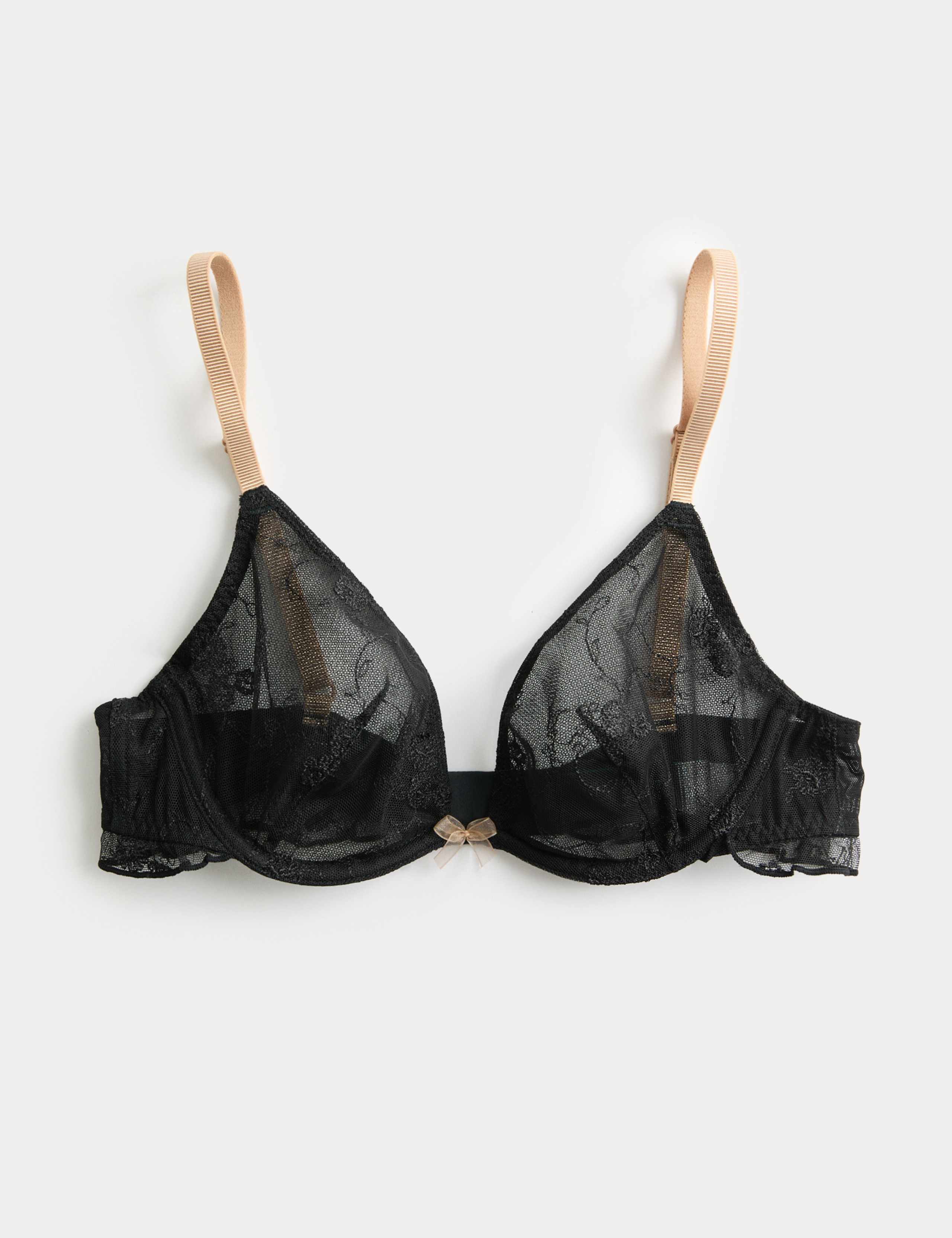 Helena Embroidered Wired Plunge Bra (A-E)