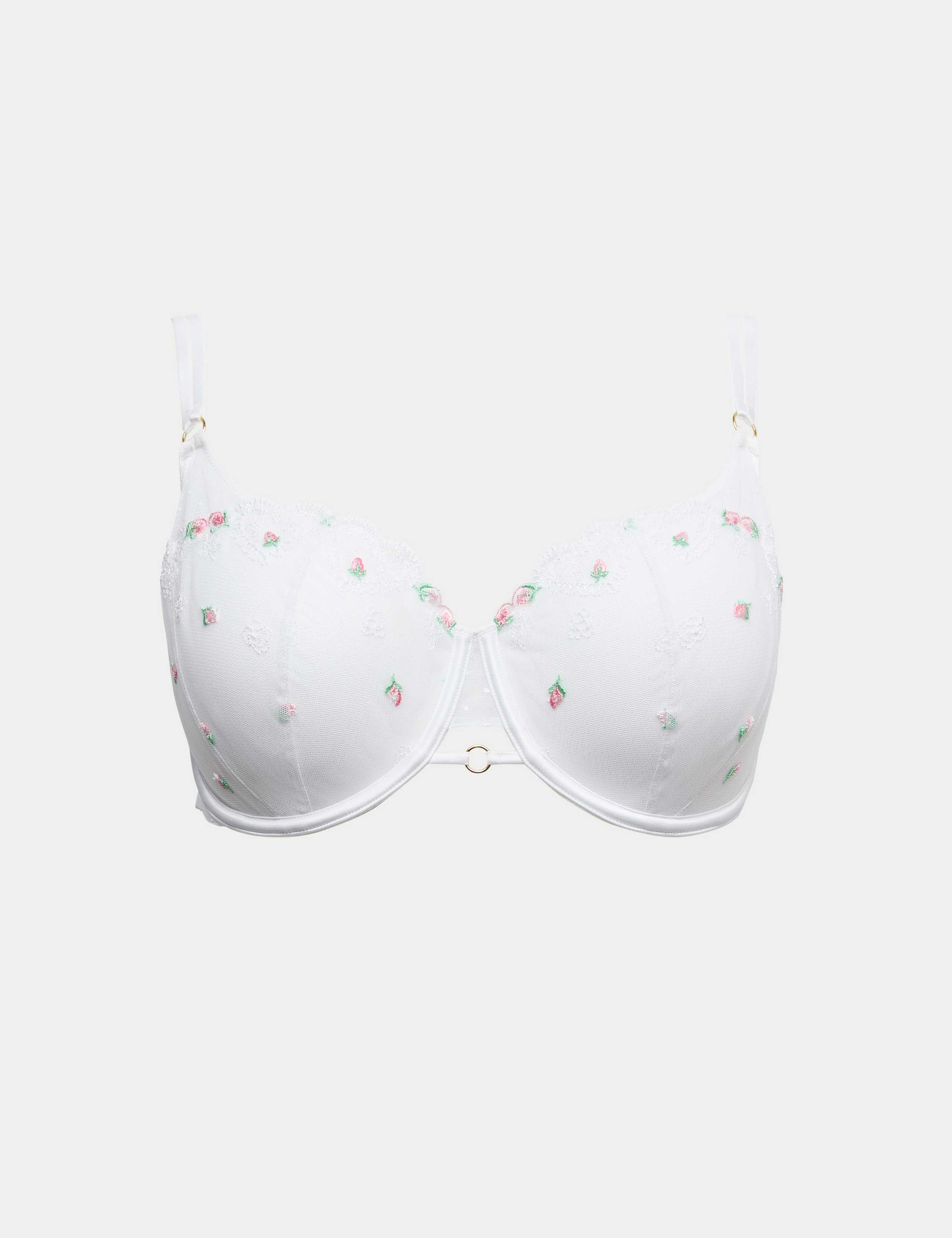 Leah Embroidery Wired Demi Cup Bra F+