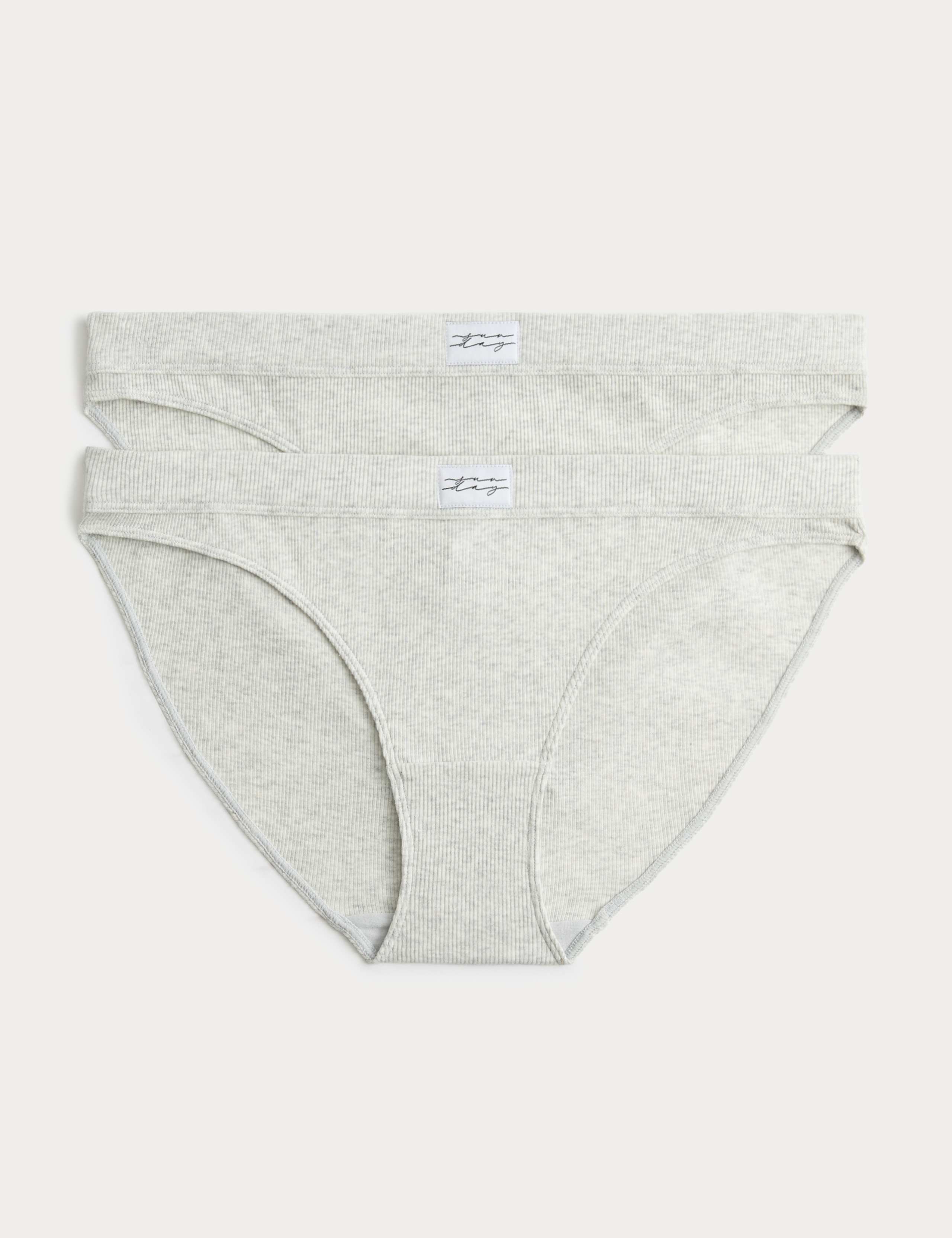 2 Pack Juni Cotton Rib Bikini Knickers