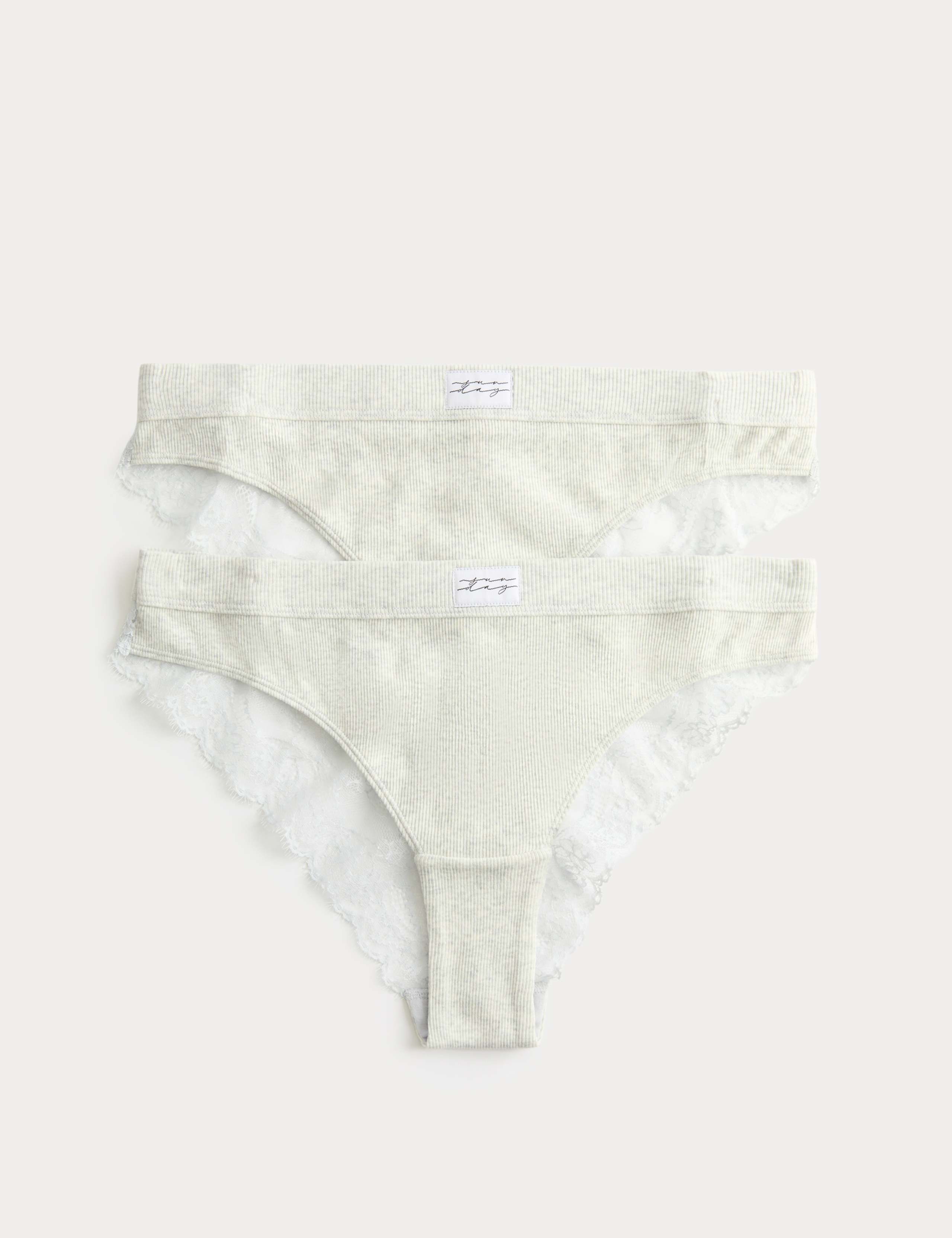 2 Pack Juni Cotton Rib Brazilian Knickers