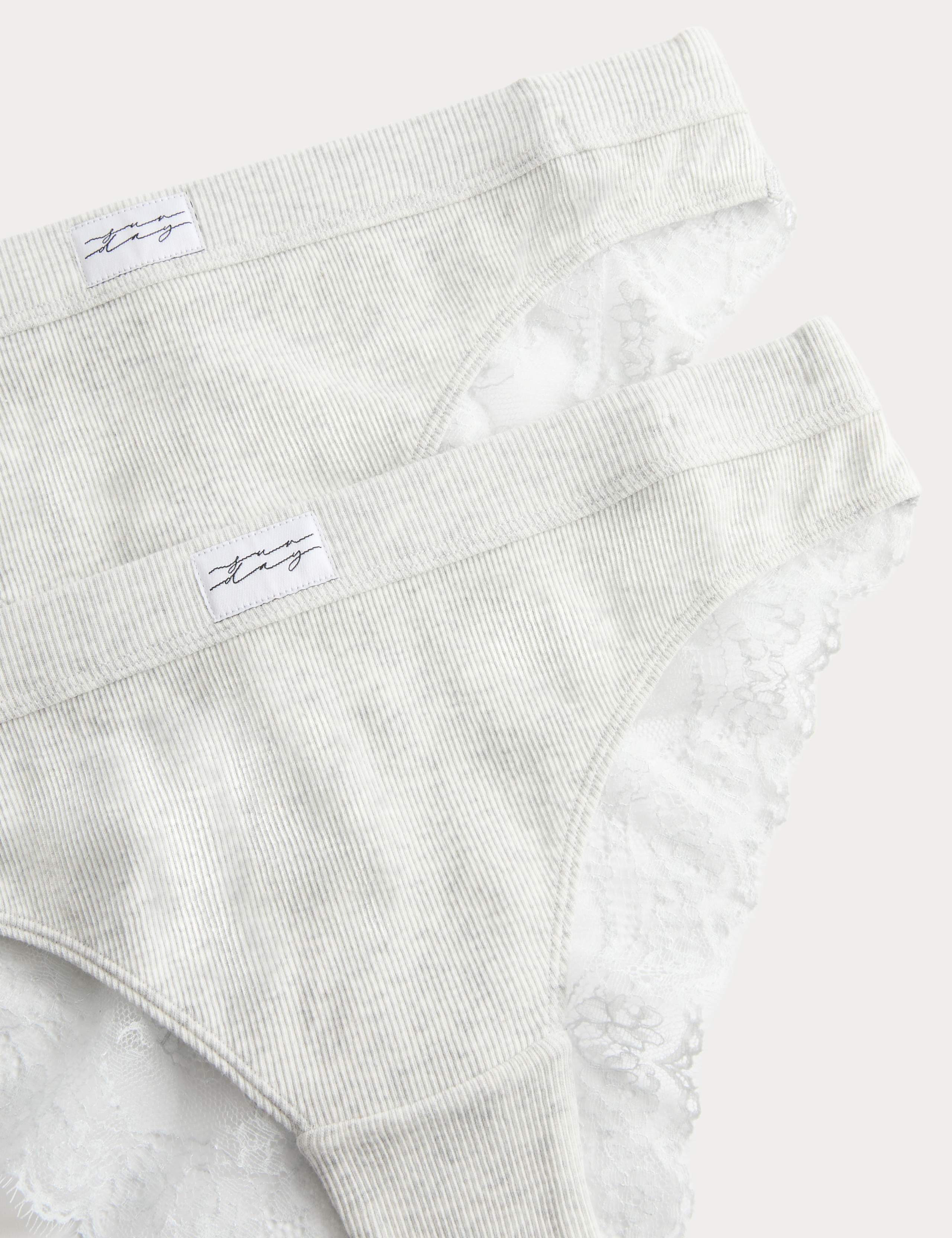 Juni Cotton Rib Wired Push-Up Plunge Bra Set A-E 5 of 6