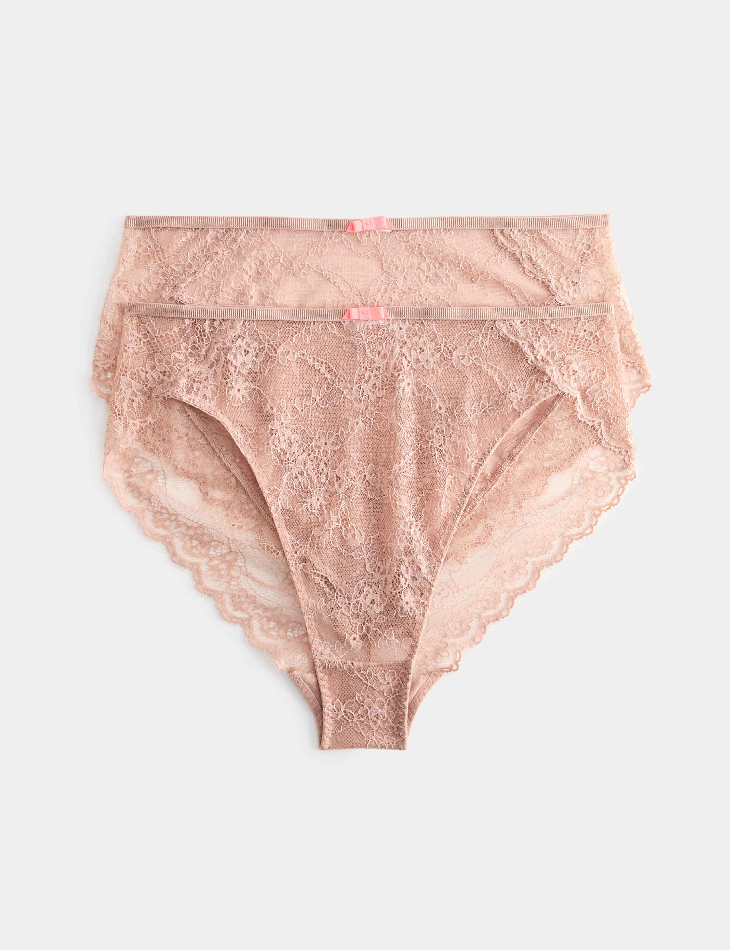 2 Pack Ida Lace High Waisted High Leg Knickers