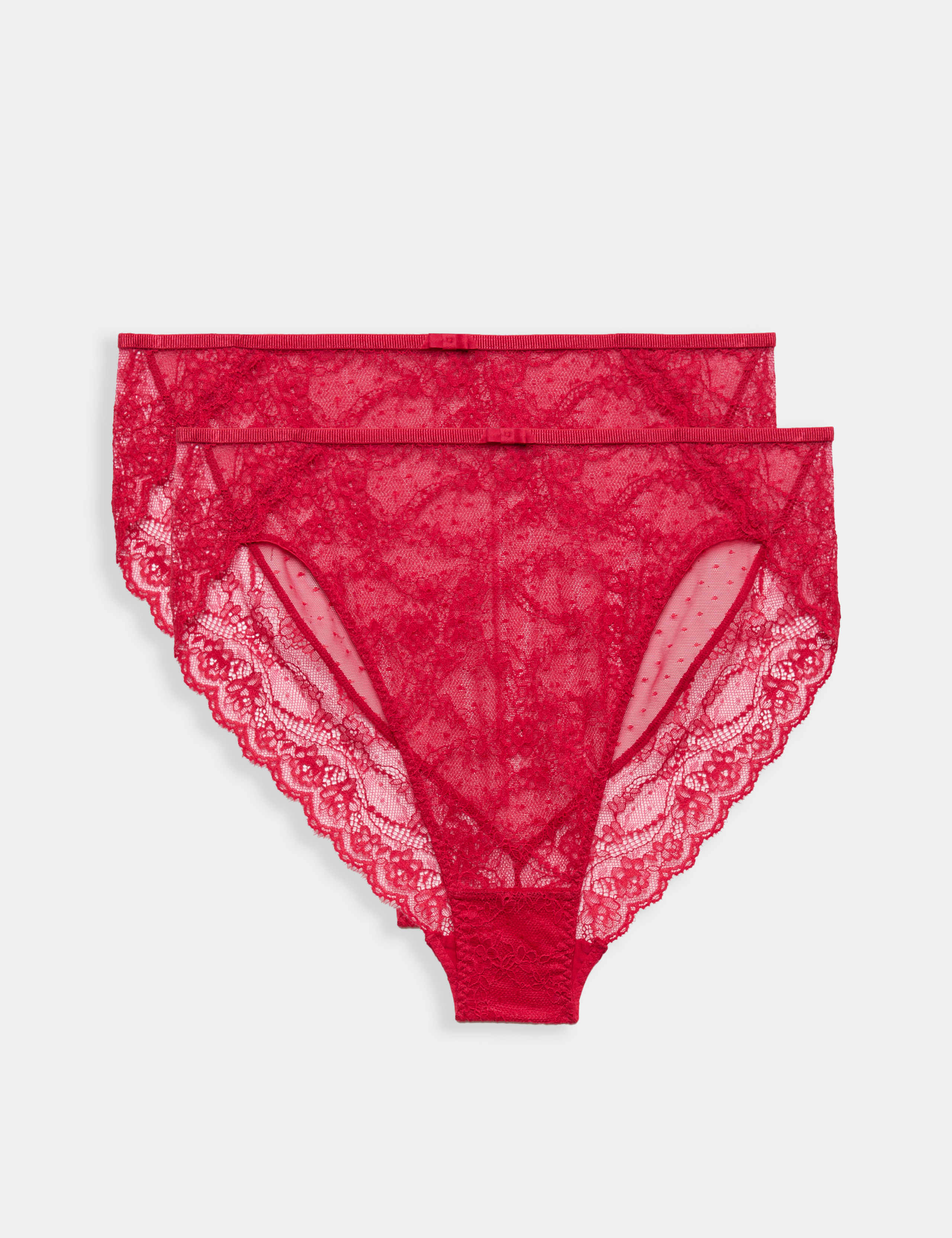 2 Pack Ida Lace High Waisted High Leg Knickers