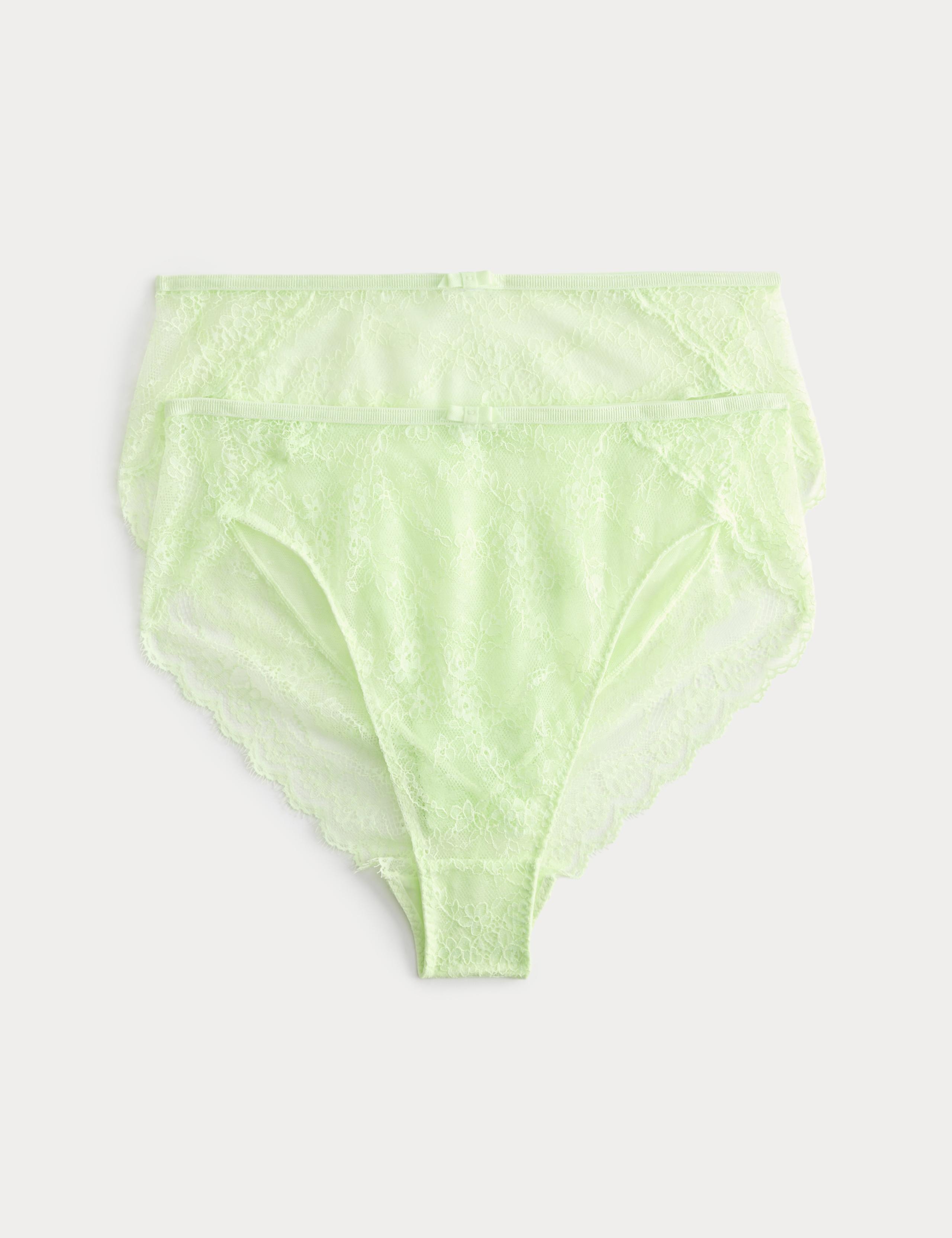 2 Pack Ida Lace High Waisted High Leg Knickers