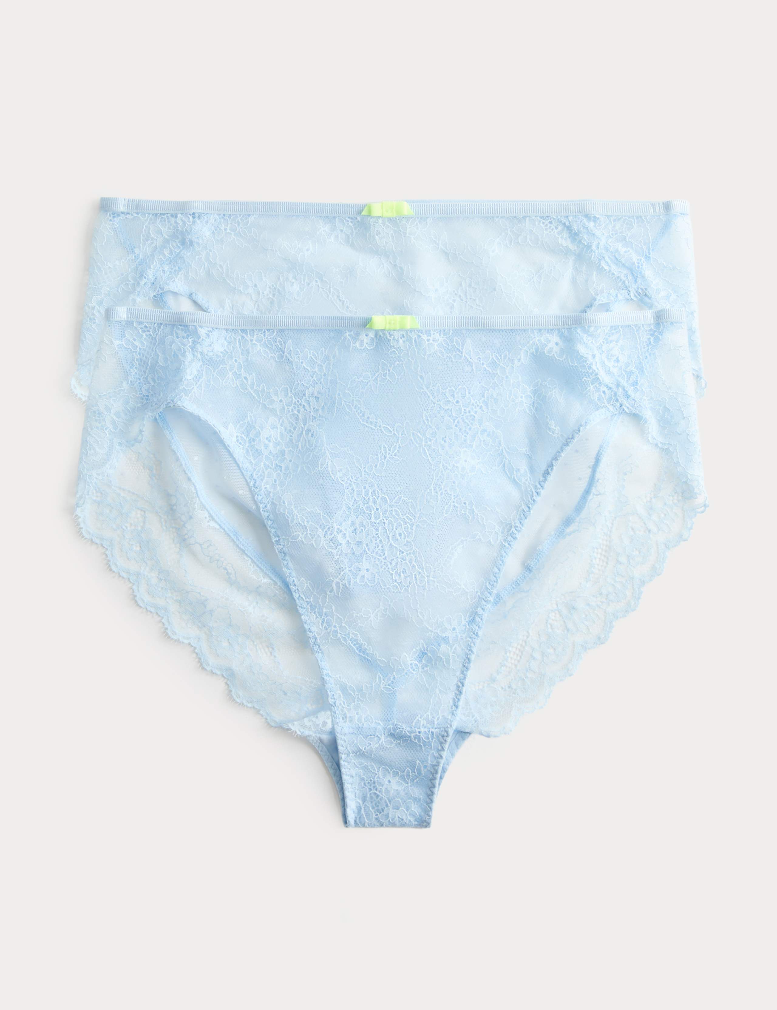 2 Pack Ida Lace High Waisted High Leg Knickers