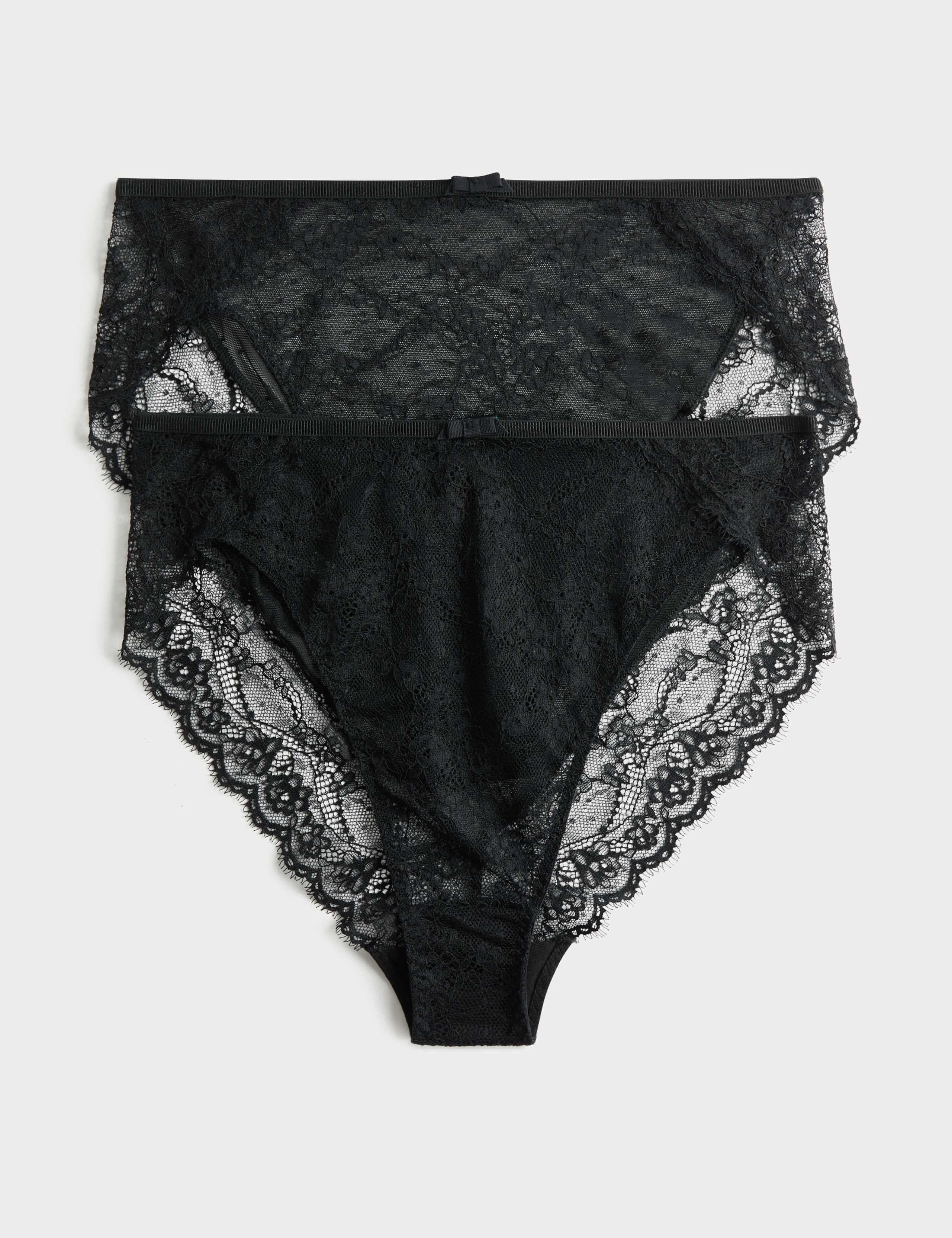 2 Pack Ida Lace High Waisted High Leg Knickers
