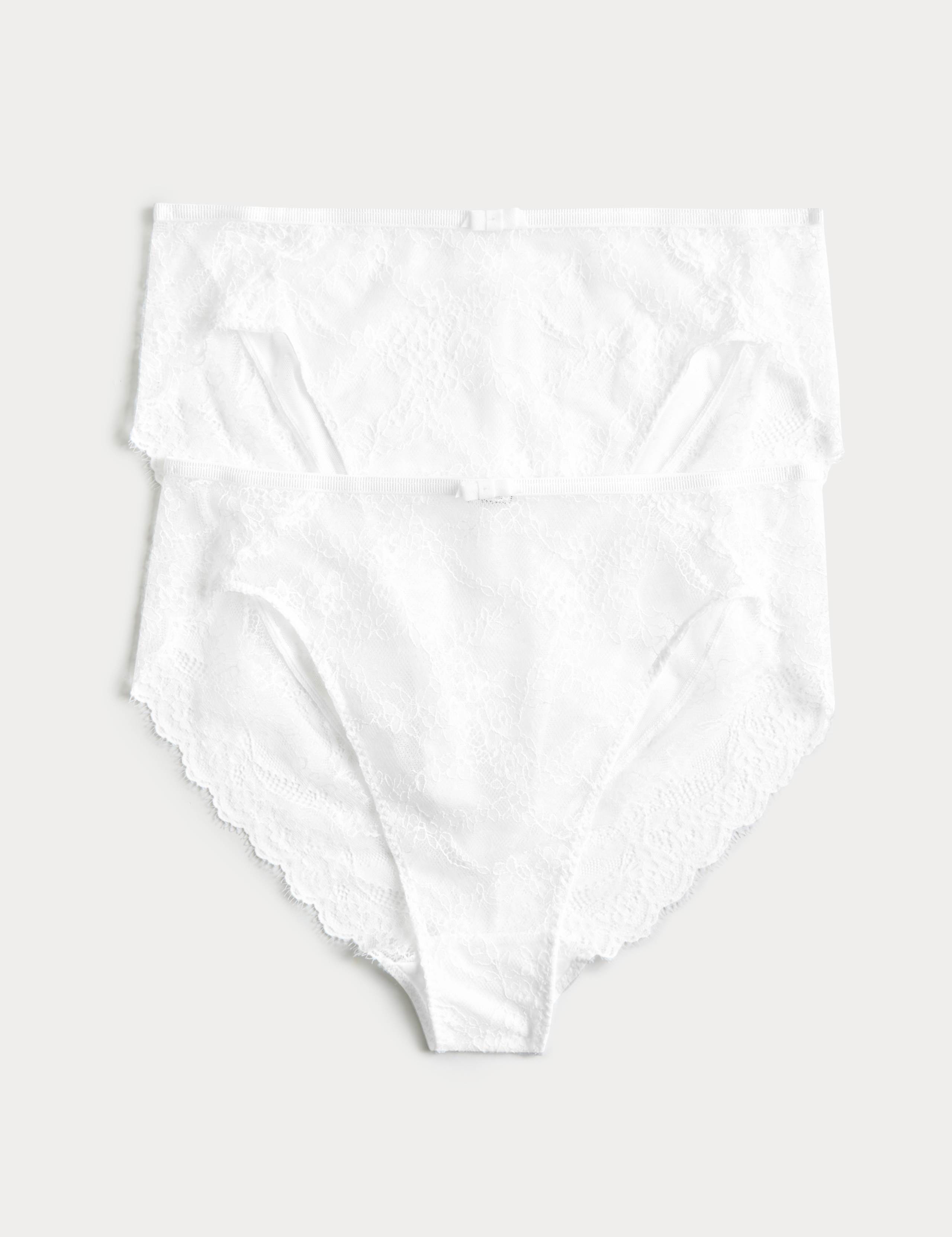 2 Pack Ida Lace High Waisted High Leg Knickers
