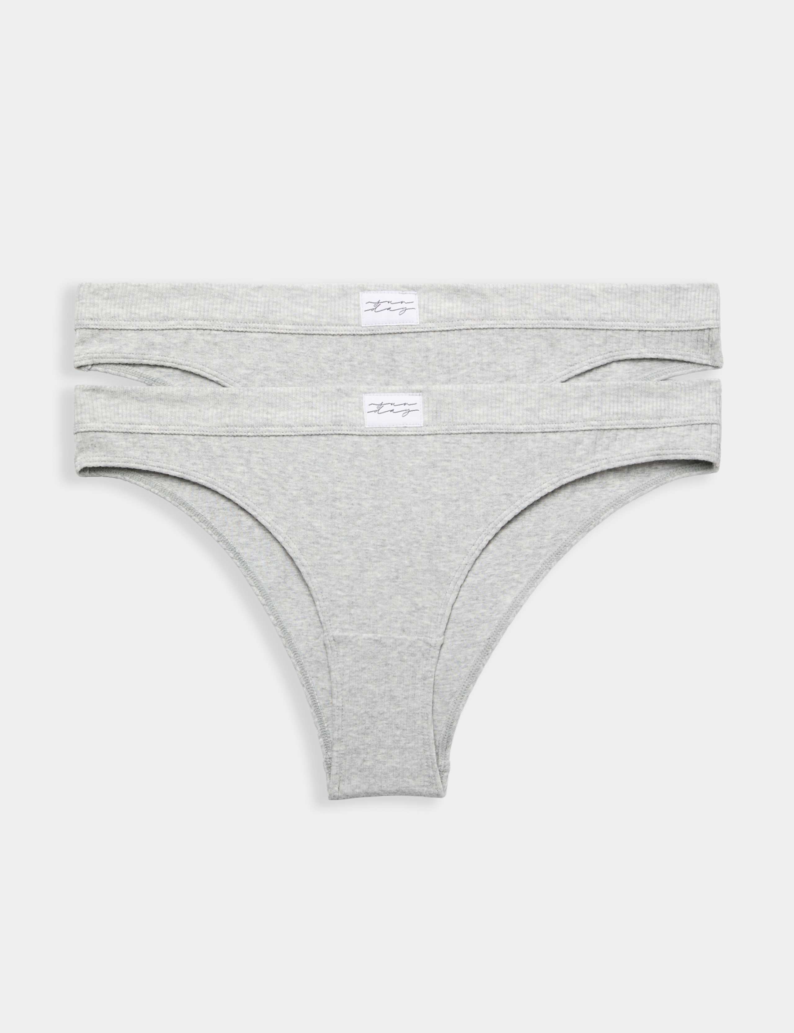 2 Pack Asta Rib Brazilian Knickers