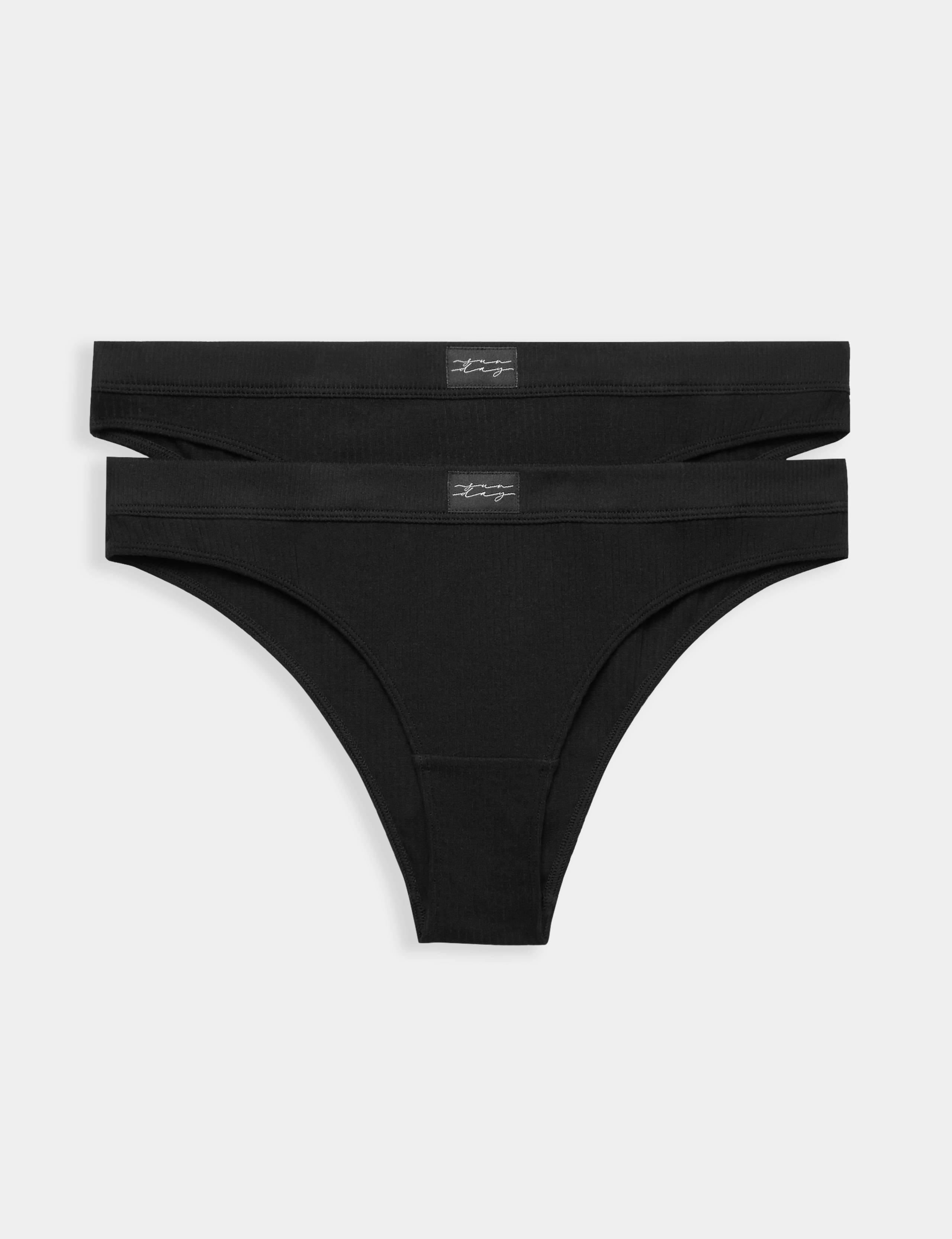 2 Pack Asta Rib Brazilian Knickers