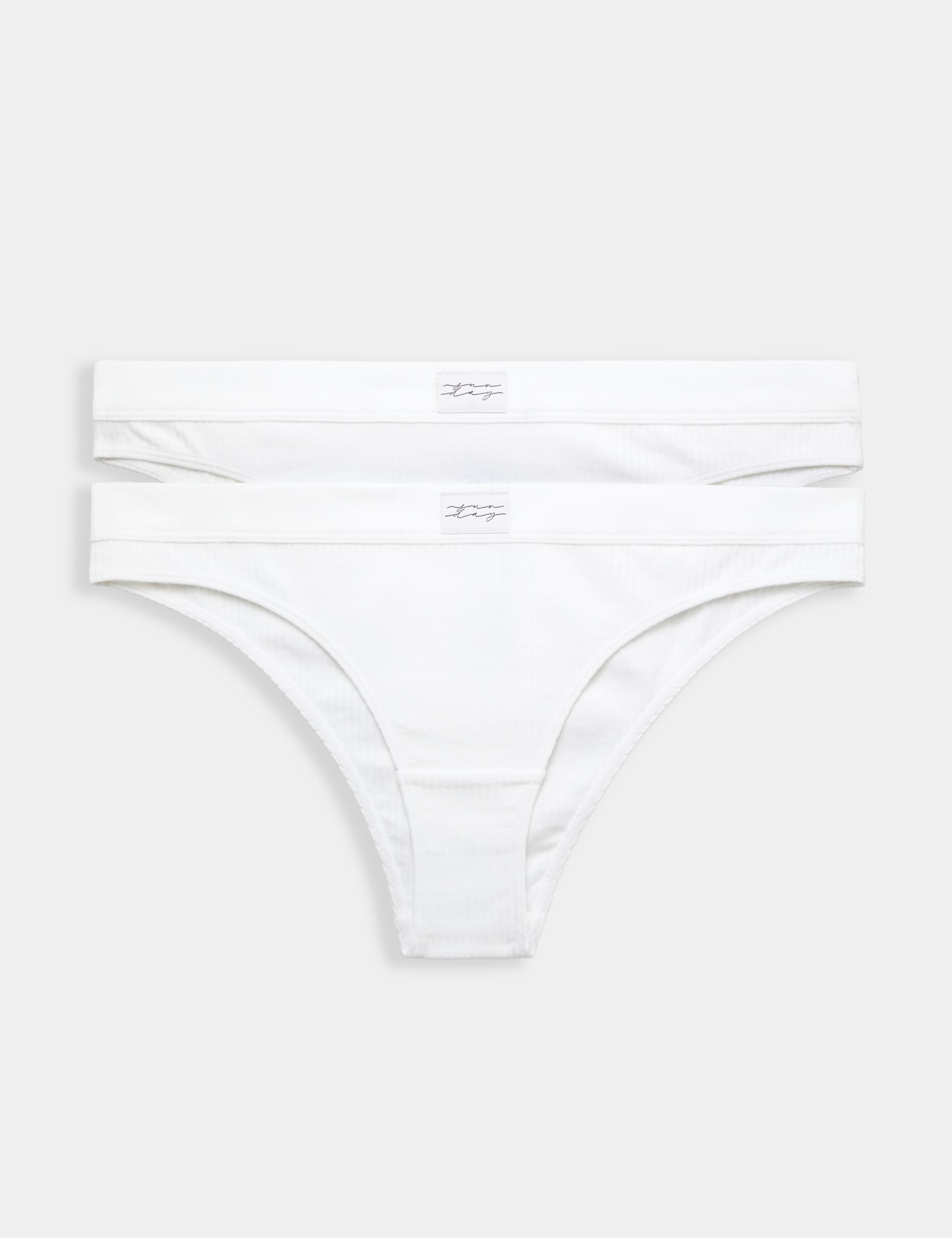 2 Pack Asta Rib Brazilian Knickers