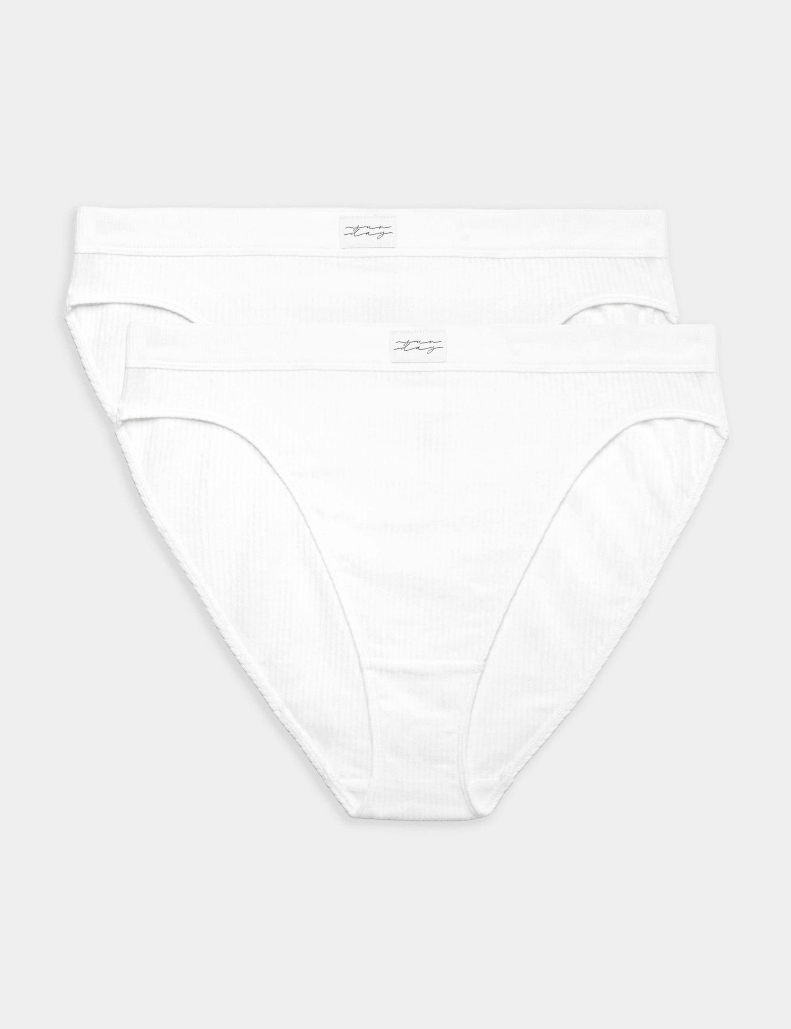 2 Pack Asta Rib High Leg Knickers