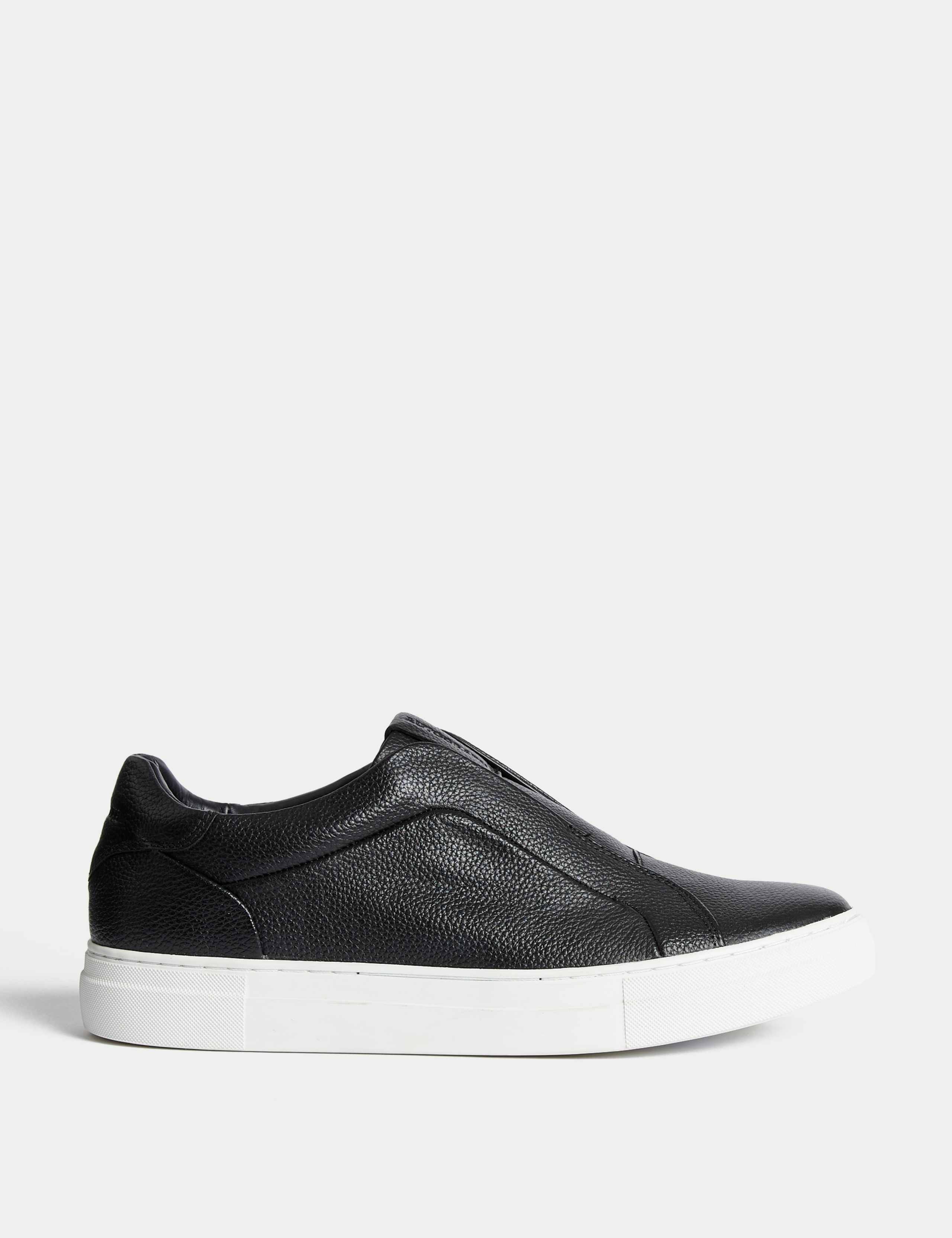 Leather Slip-On Trainers with Freshfeet™