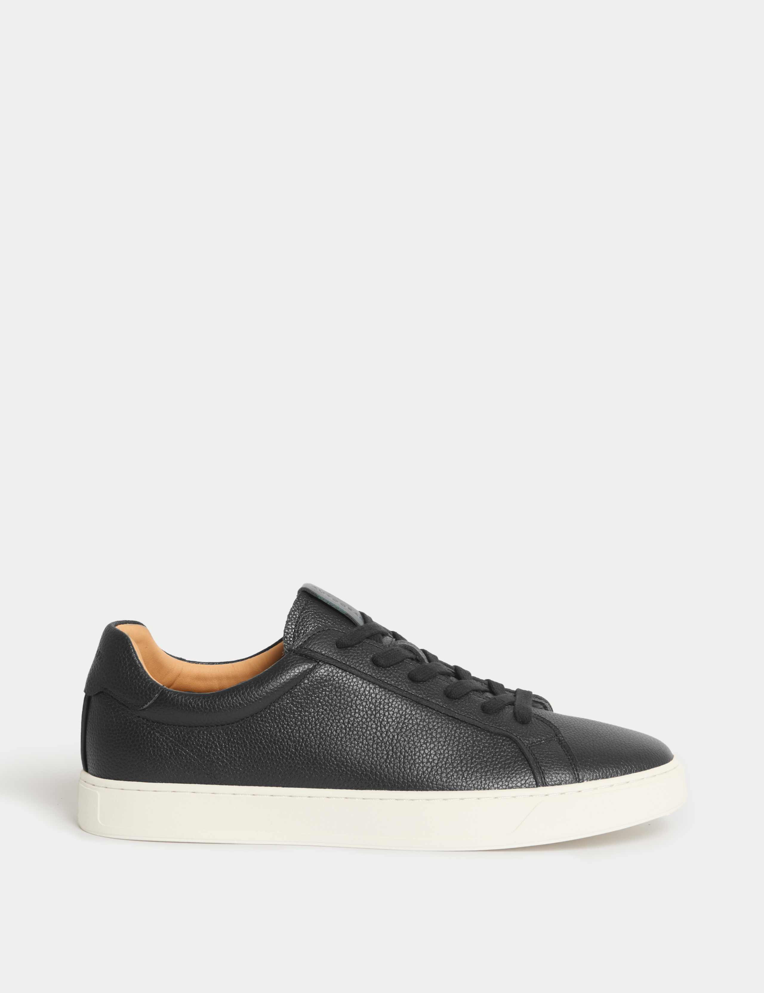 Wide Fit Leather Lace up Trainers
