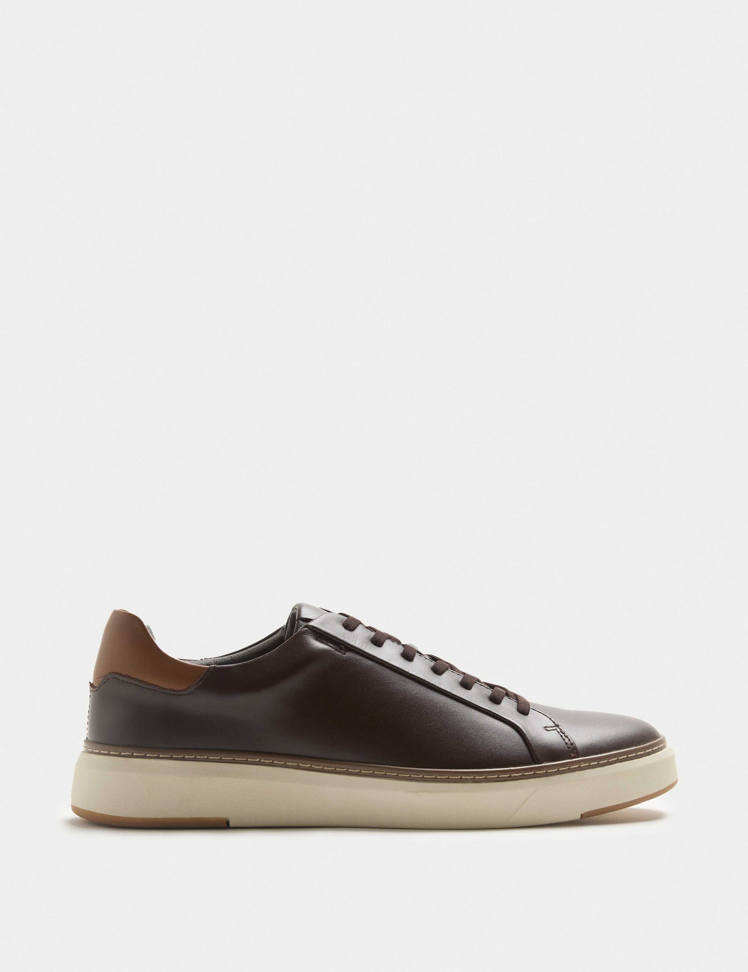 Leather Lace Up Cupsole Trainers