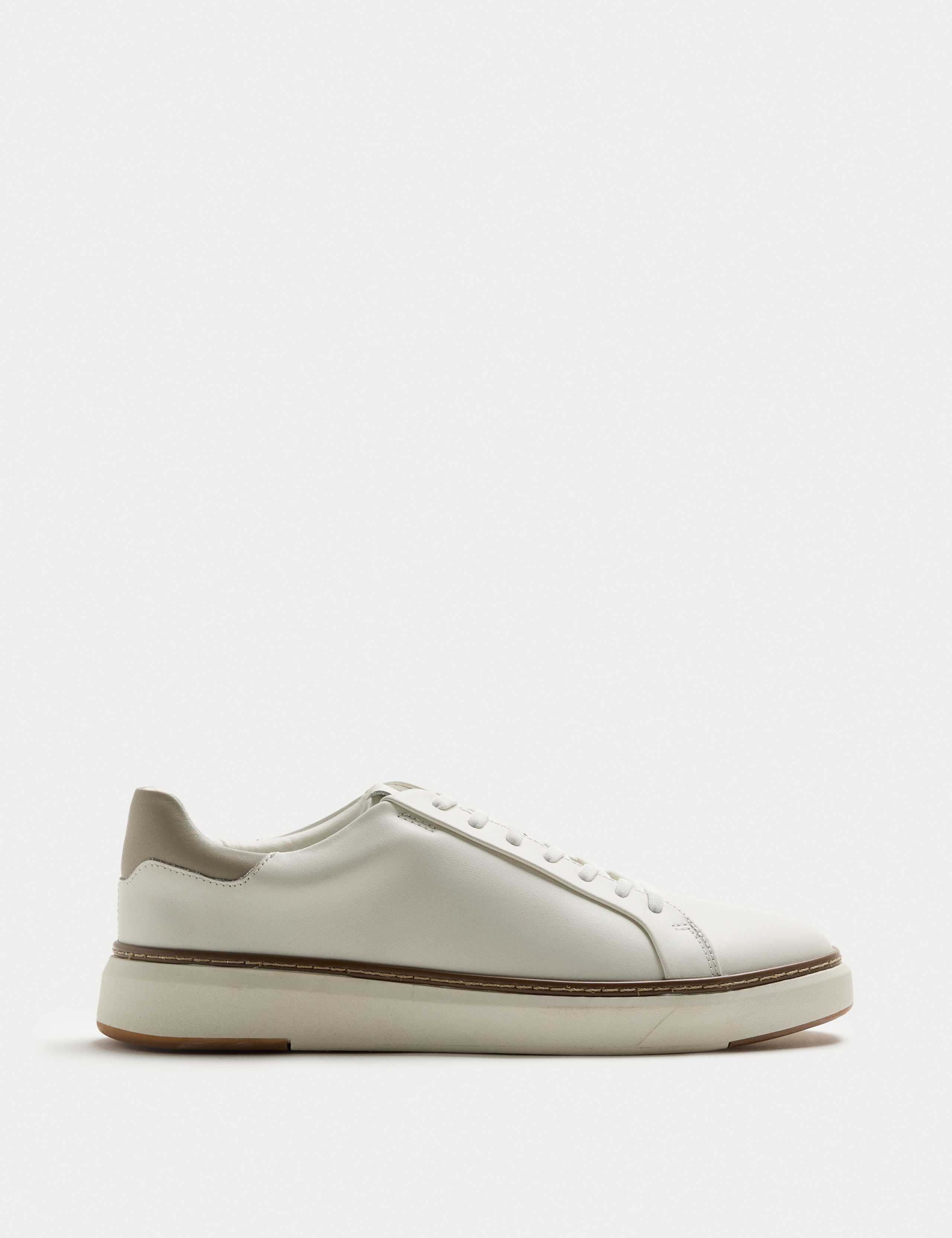 Leather Lace Up Cupsole Trainers